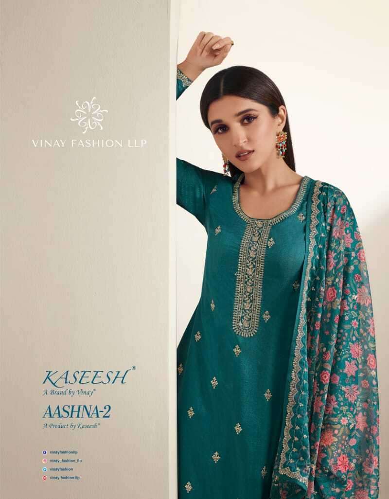 KASEESH AASHNA VOL-2 BY VINAY FASHION 64231 TO 64238 SERIES DOLA SILK DRESSES