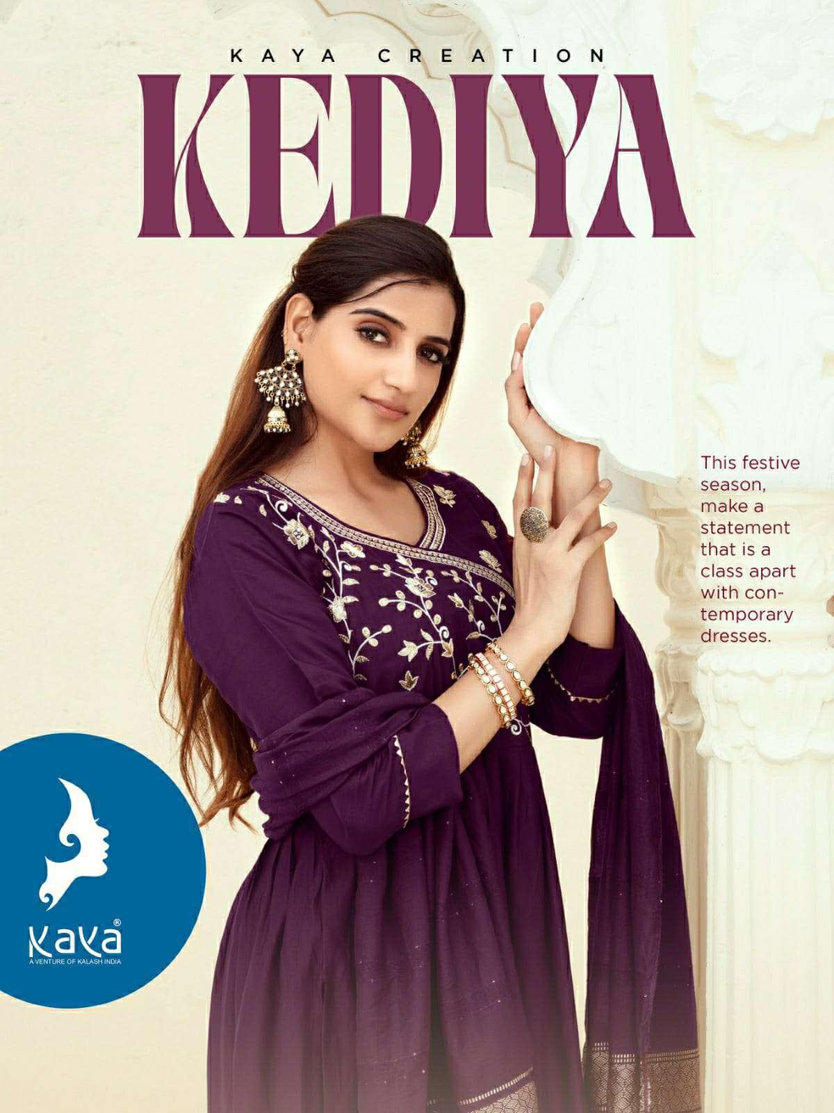 KEDIA BY KAYA 01 TO 06 SERIES DESIGNER ROMAN SILK PRINTED DRESSES