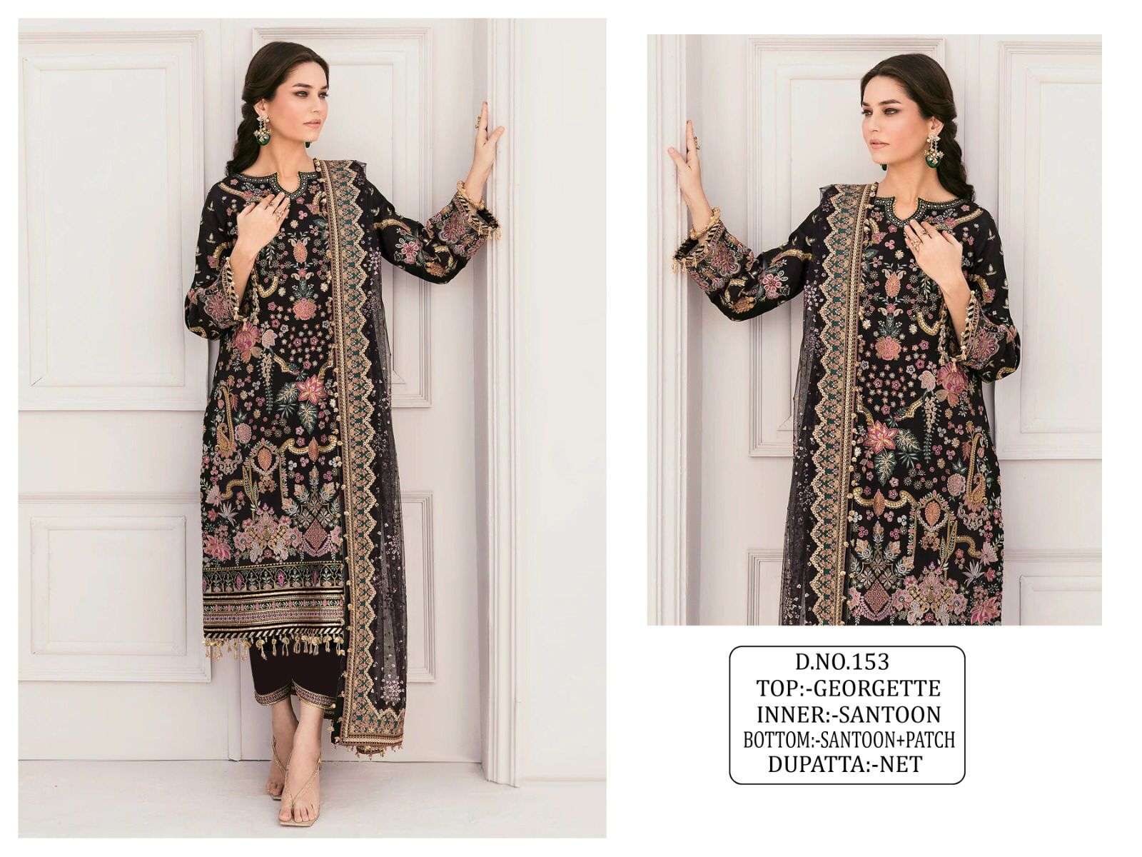 KF-153 COLORS BY ASLIWHOLESALE 153 TO 153- E SERIES DESIGNER GEORGETTE DRESSES