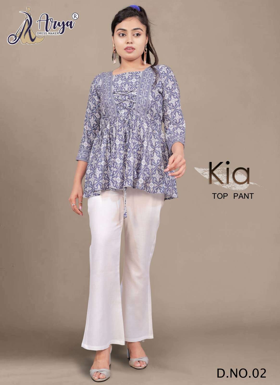 KIA BY ARYA DRESS MAKER 01 TO 04 SERIES WRINKLE COTTON TOP AND PANTS