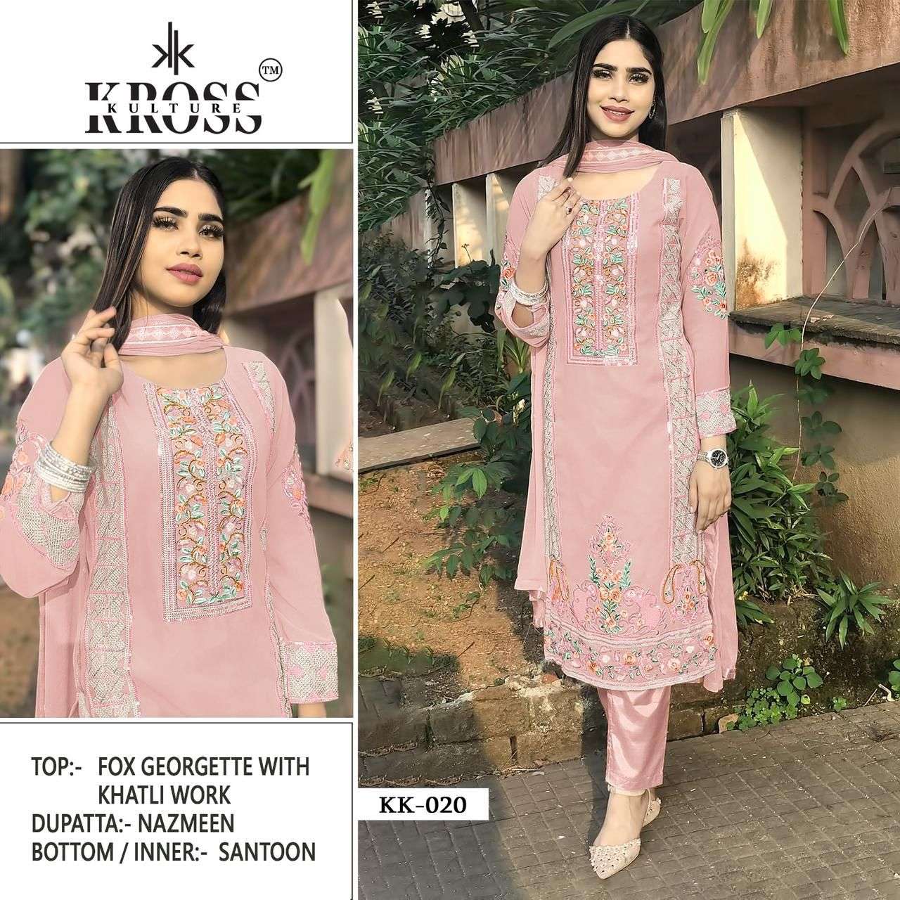 KROSS KULTURE 20 NX BY ASLIWHOLESALE GEORGETTE EMBROIDERY DRESSES