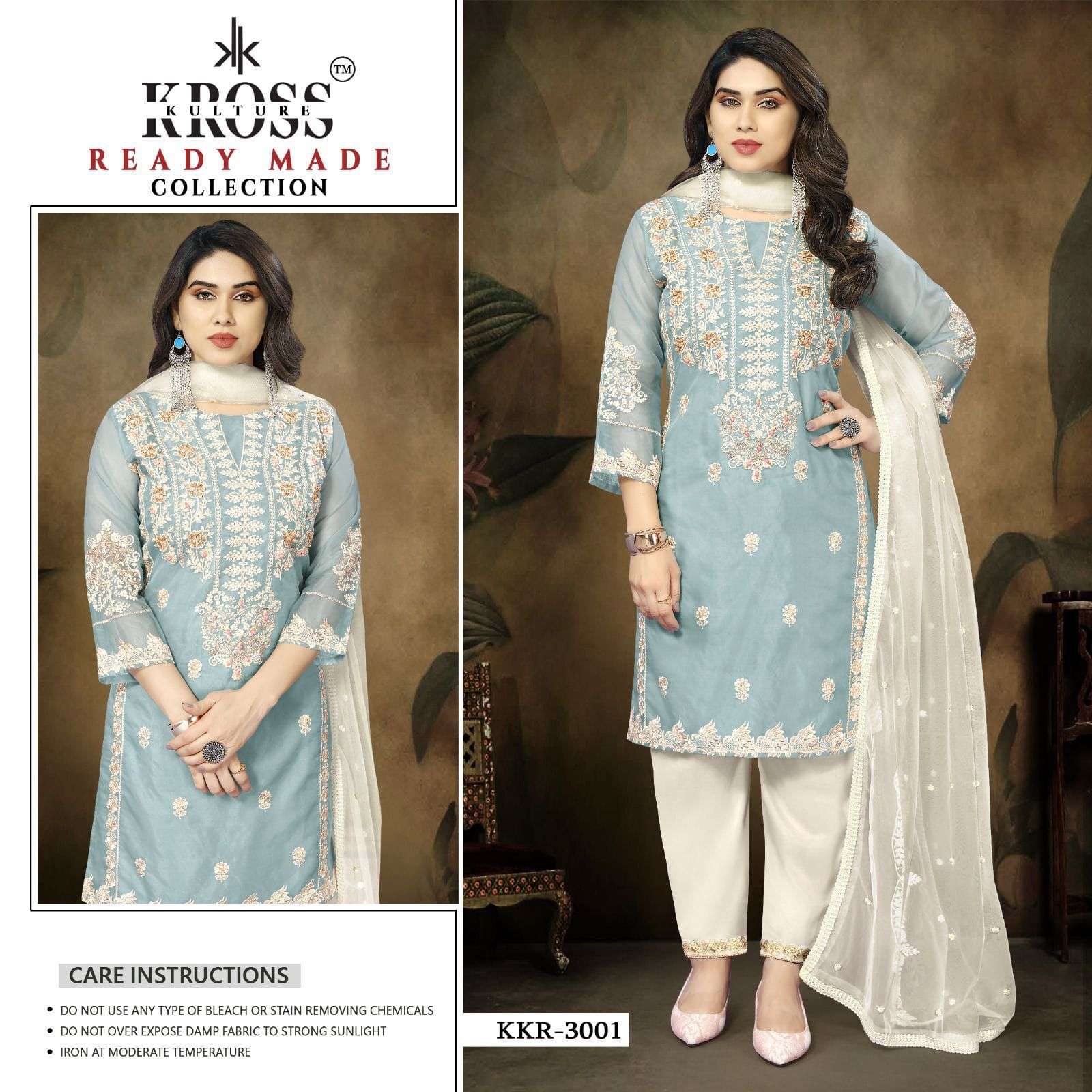 KROSS KULTURE 3001 NX BY ASLIWHOLESALE HEAVY ORGANZA EMBROIDERY DRESSES