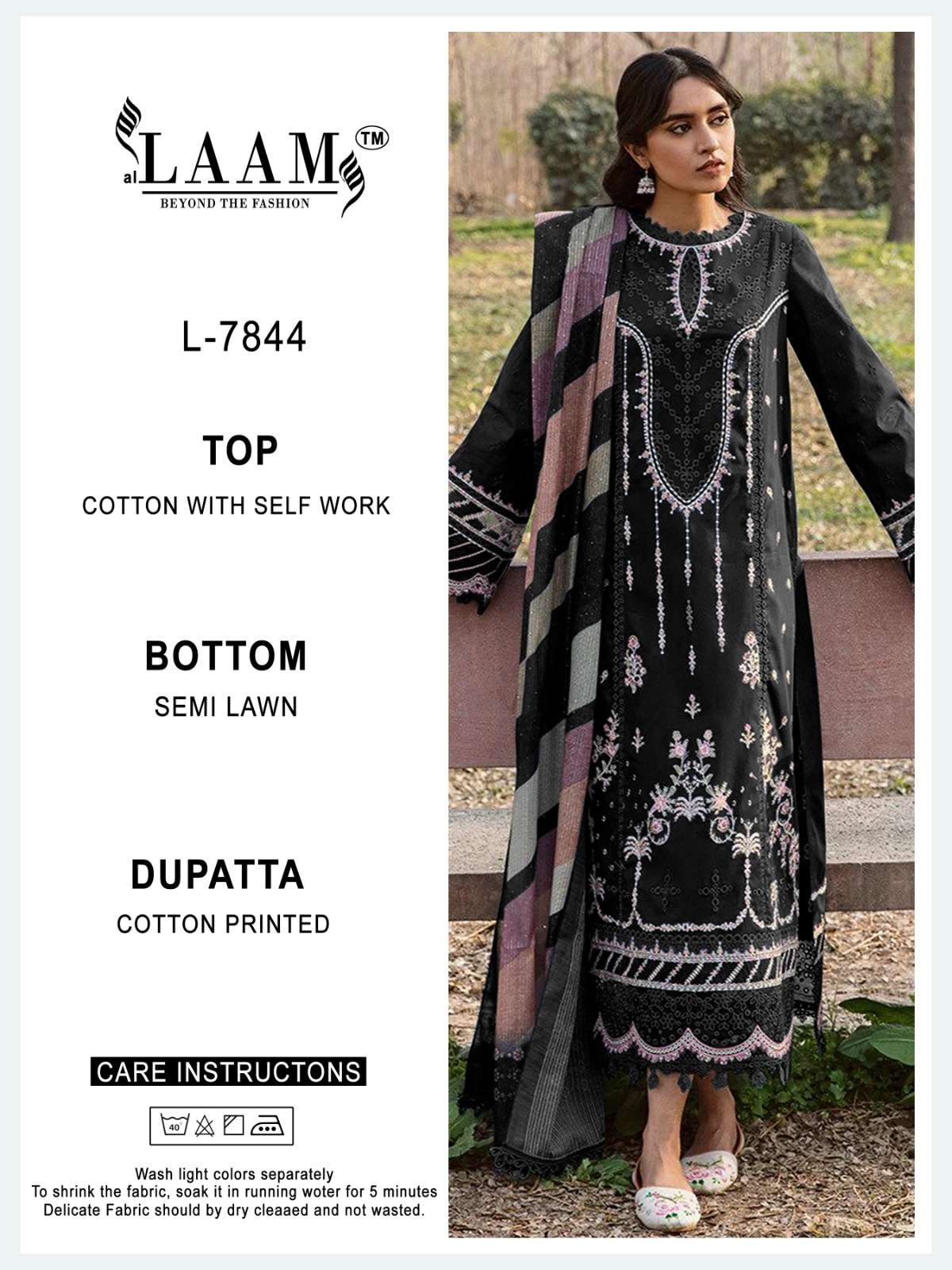 L-7844 HIT DESIGN BY AL LAAM HEAVY COTTON EMBROIDERY PAKISTANI DRESS