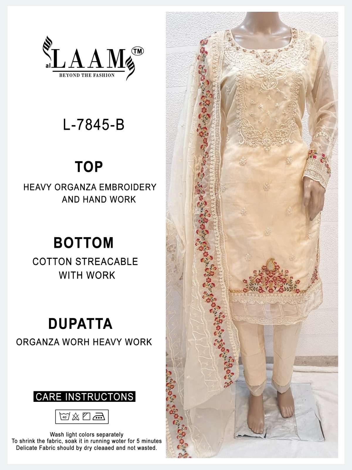 L-7845 COLOURS BY AL LAAM FAUX GEORGETTE WORK PAKISTANI DRESSES