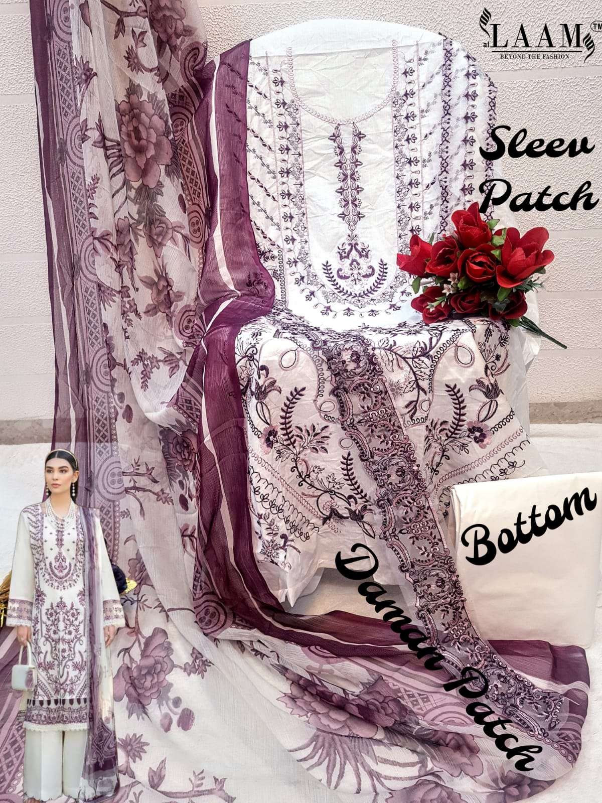 L-7848 HIT DESIGN BY AL LAAM HEAVY COTTON EMBROIDERY PAKISTANI DRESS