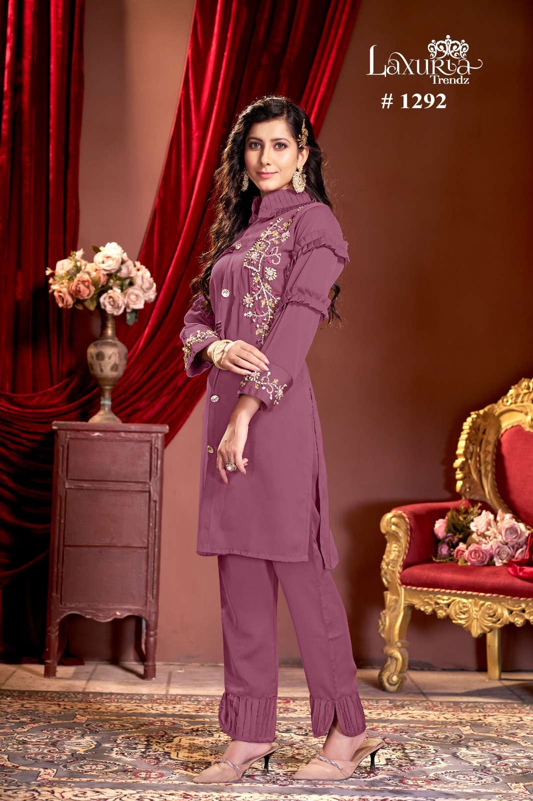 LAXURIA 1292 BY LAXURIA TRENDZ HEAVY DESIGNER SATIN DRESS