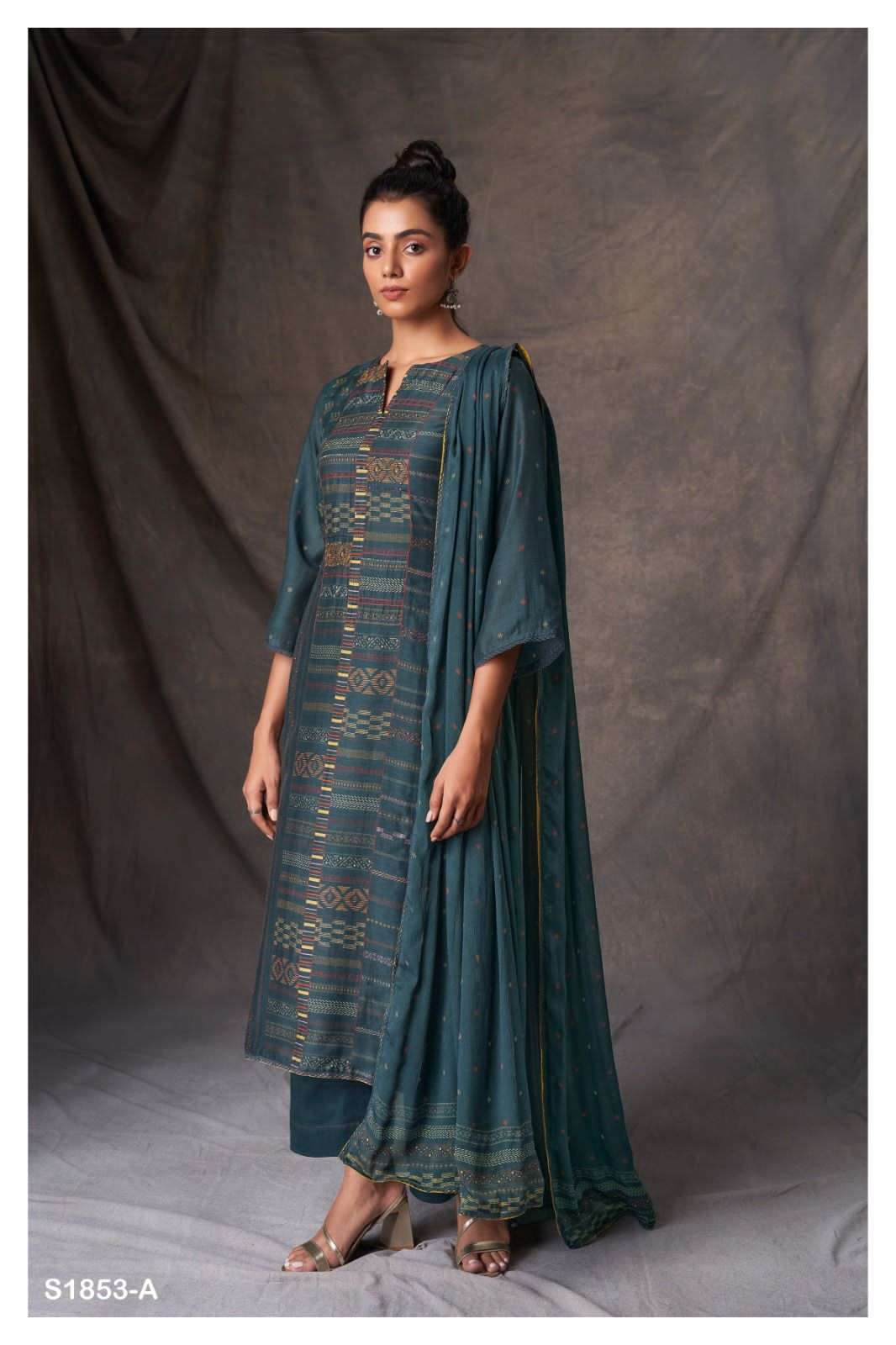 LEIA 1853 BY GANGA FASHIONS PREMIUM COTTON PRINTED WORK DRESSES