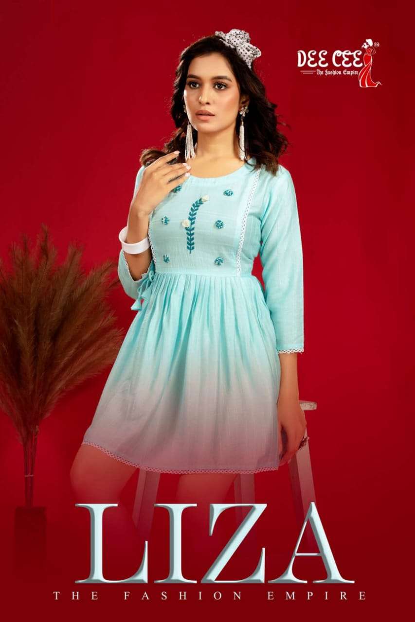 LIZA BY DEE CEE 1001 TO 1008 SERIES DESIGNER FANCY PRINT KURTIS