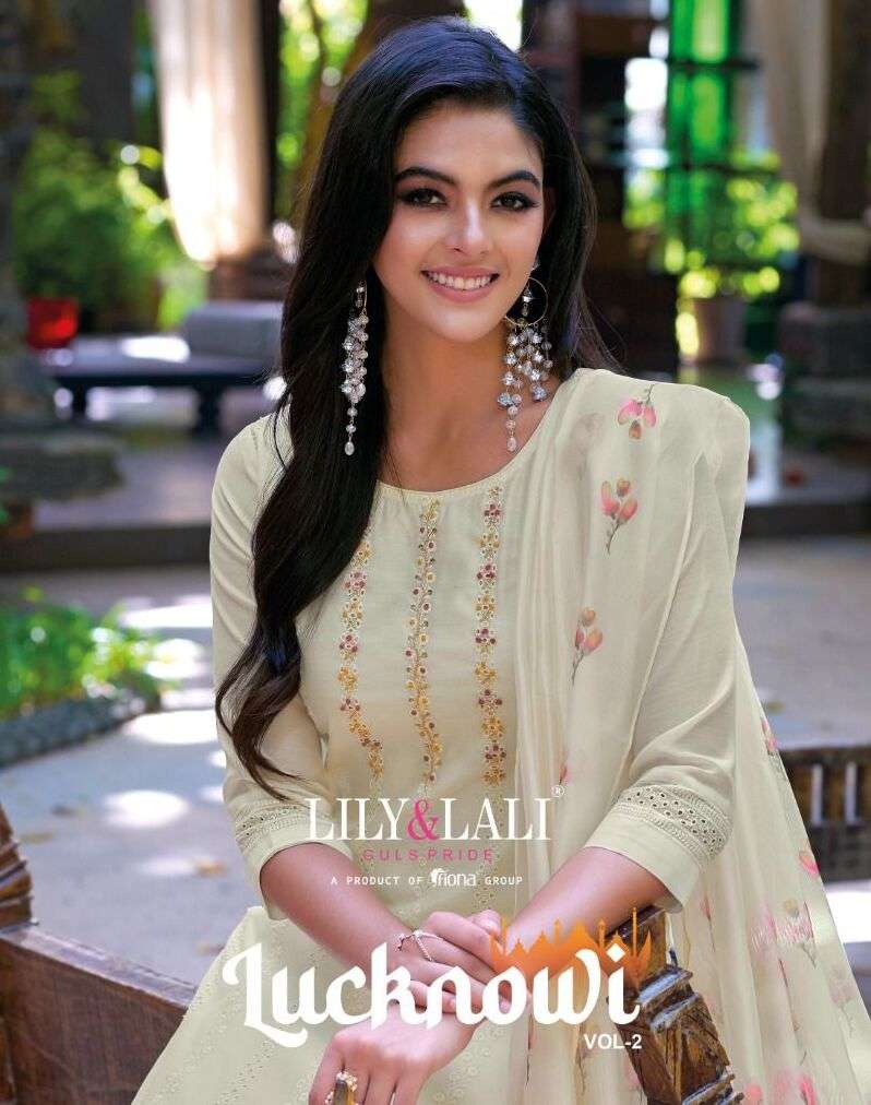 LUCKNOWI VOL-02 BY LILY AND LALI 13401 TO 13406 SERIES HANDWORK SILK DRESSES