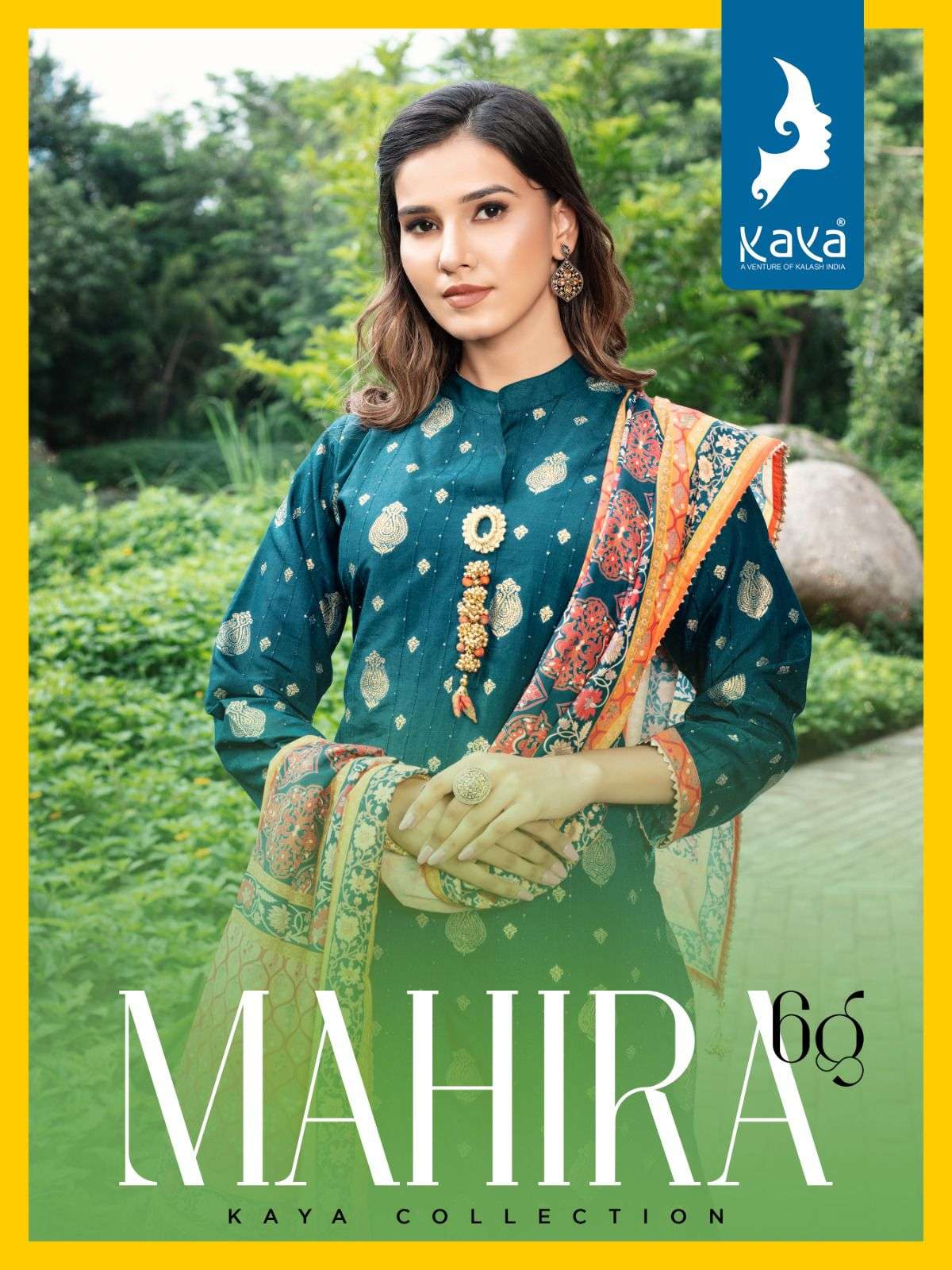 MAHIRA BY KAYA 01 TO 06 SERIES DESIGNER CHANDERI SILK PRINTED DRESSES