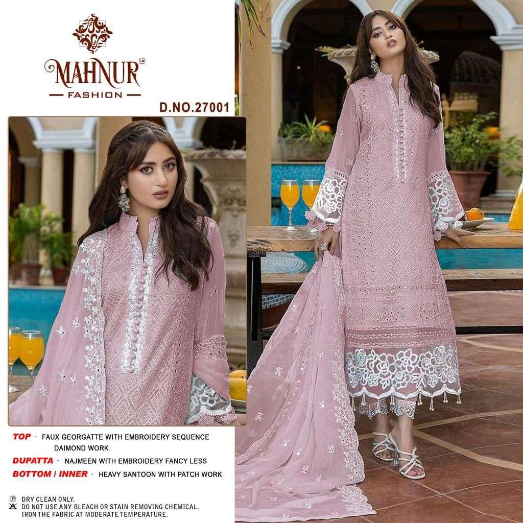 MAHNUR VOL-27 BY MAHNUR FASHION 27001 TO 27004 SERIES GEORGETTE PAKISTANI DRESSES