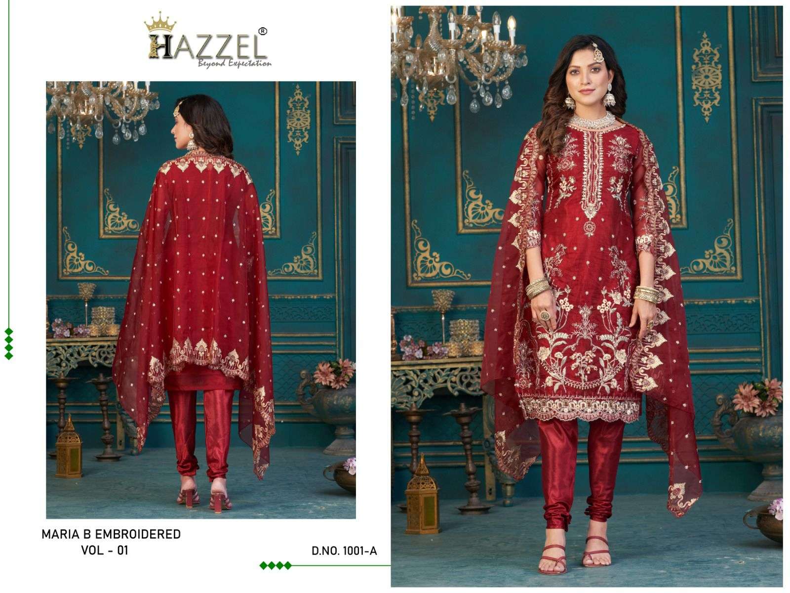 MARIYA B EMBROIDERED VOL-1 BY HAZZEL HEAVY COTTON WORK PAKISTANI DRESSES