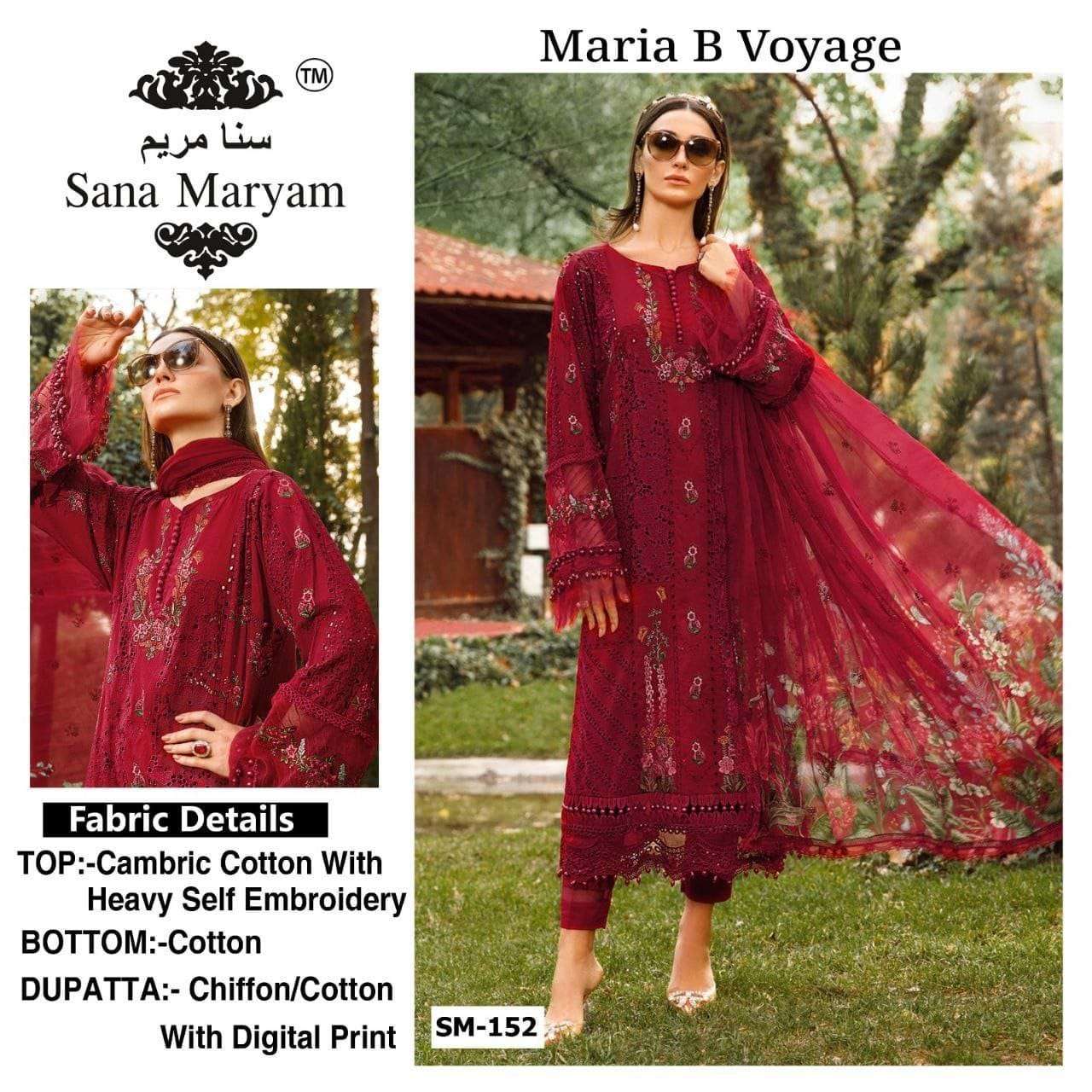 MARIYA B VOYAGE 152 BY SANA MARYAM HEAVY COTTON WORK PAKISTANI DRESSES