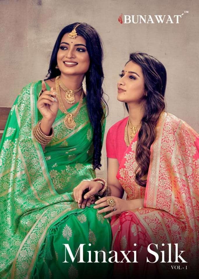 MINAXI SILK VOL-1 BY BUNAWAT 1001 TO 1006 SERIES SILK WORK SAREES