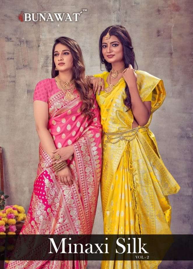 MINAXI SILK VOL-2 BY BUNAWAT 1001 TO 1006 SERIES SILK WORK SAREES