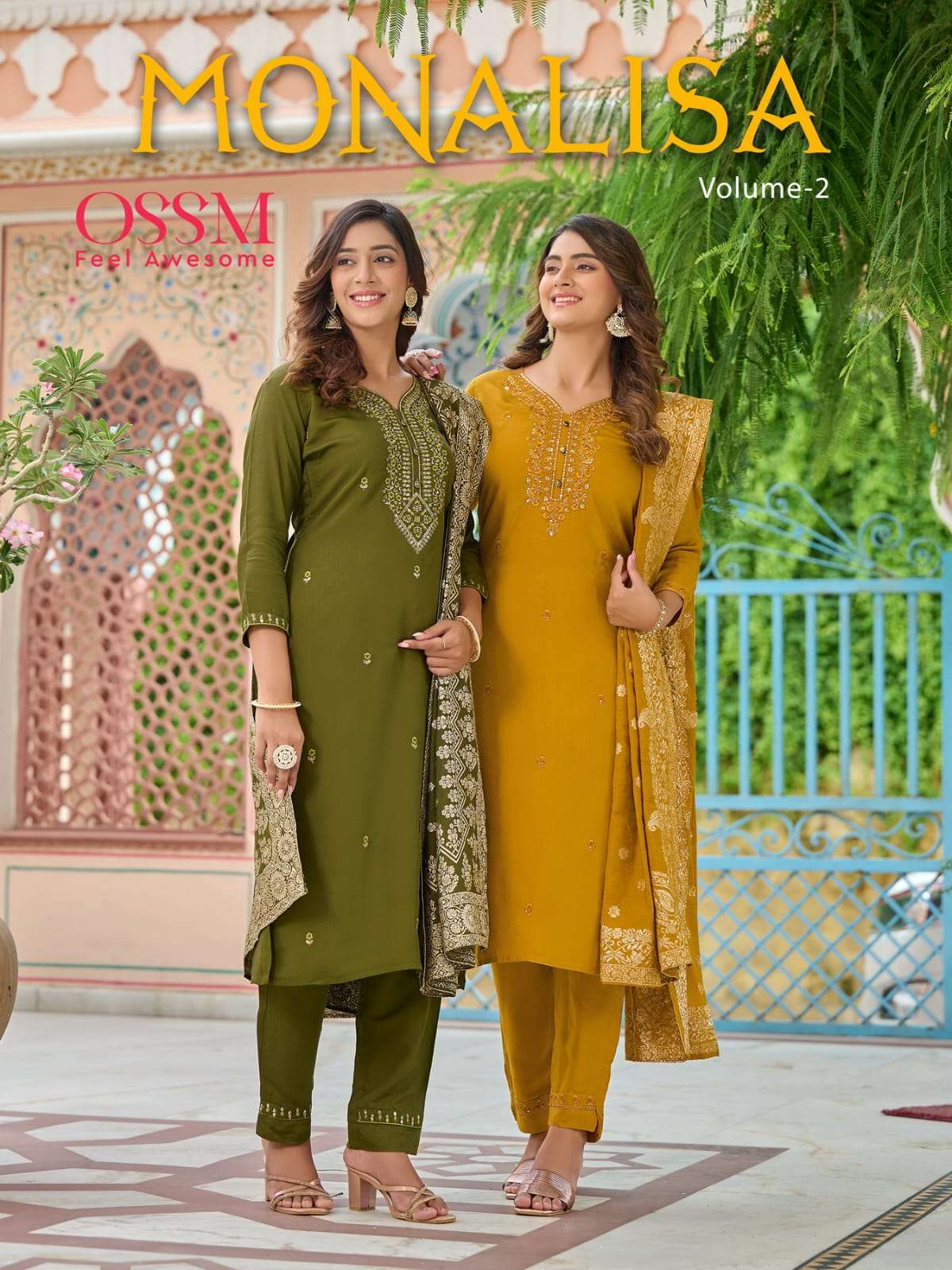 MONALISA VOL-2 BY OSSM 01 TO 06 SERIES FANCY VISCOSE JACQUARD DRESSES