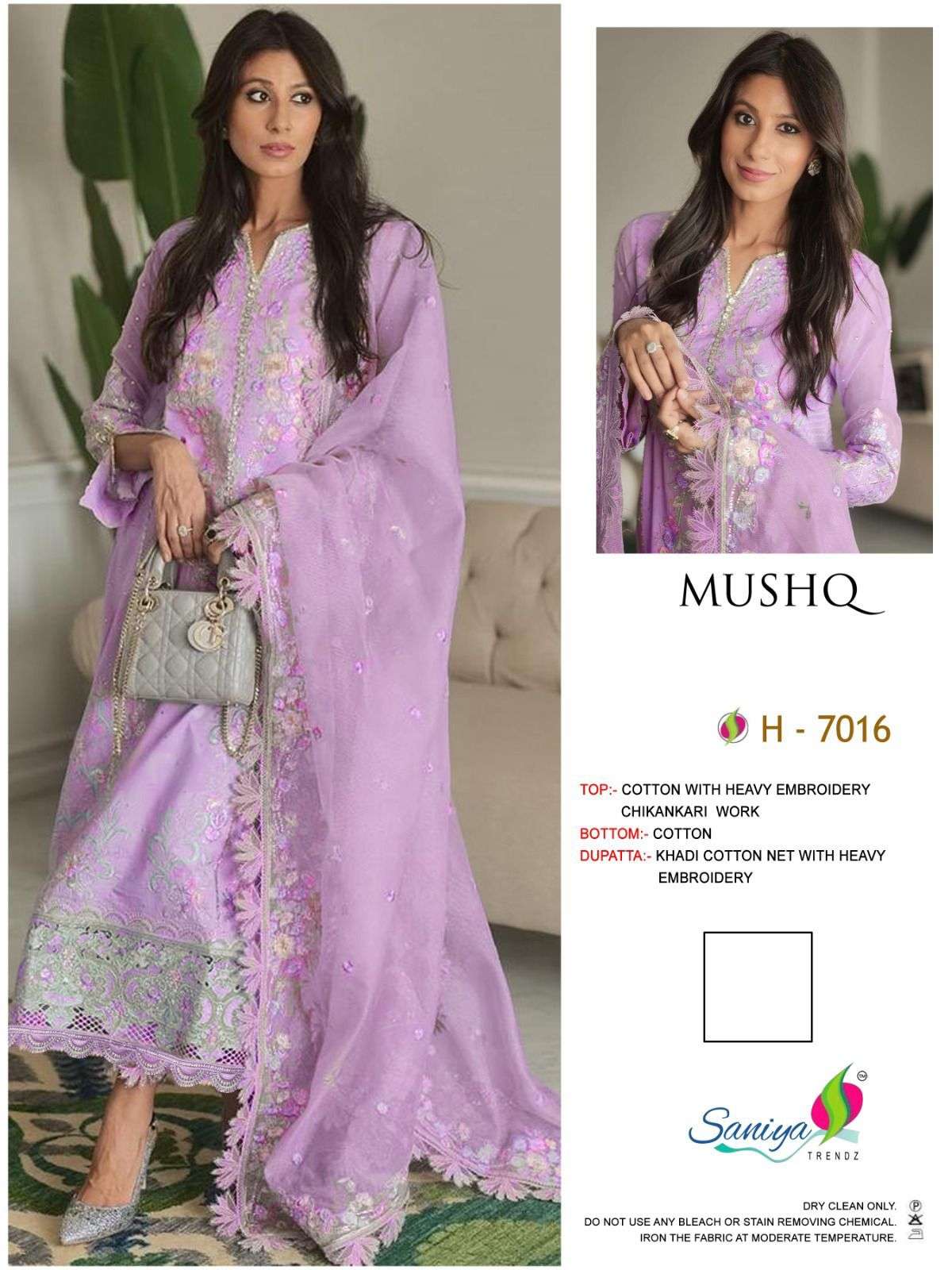 MUSHQ 7016 BY SANIYA TRENDZ HEAVY COTTON PAKISTANI DRESS