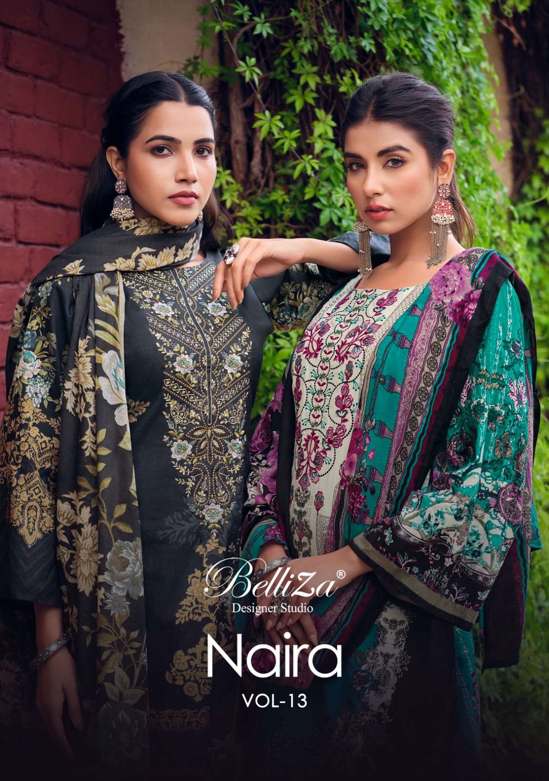 NAIRA VOL-13 BY BELLIZA 807-001 TO 807-008 SERIES COTTON EMBROIDERY DRESSES