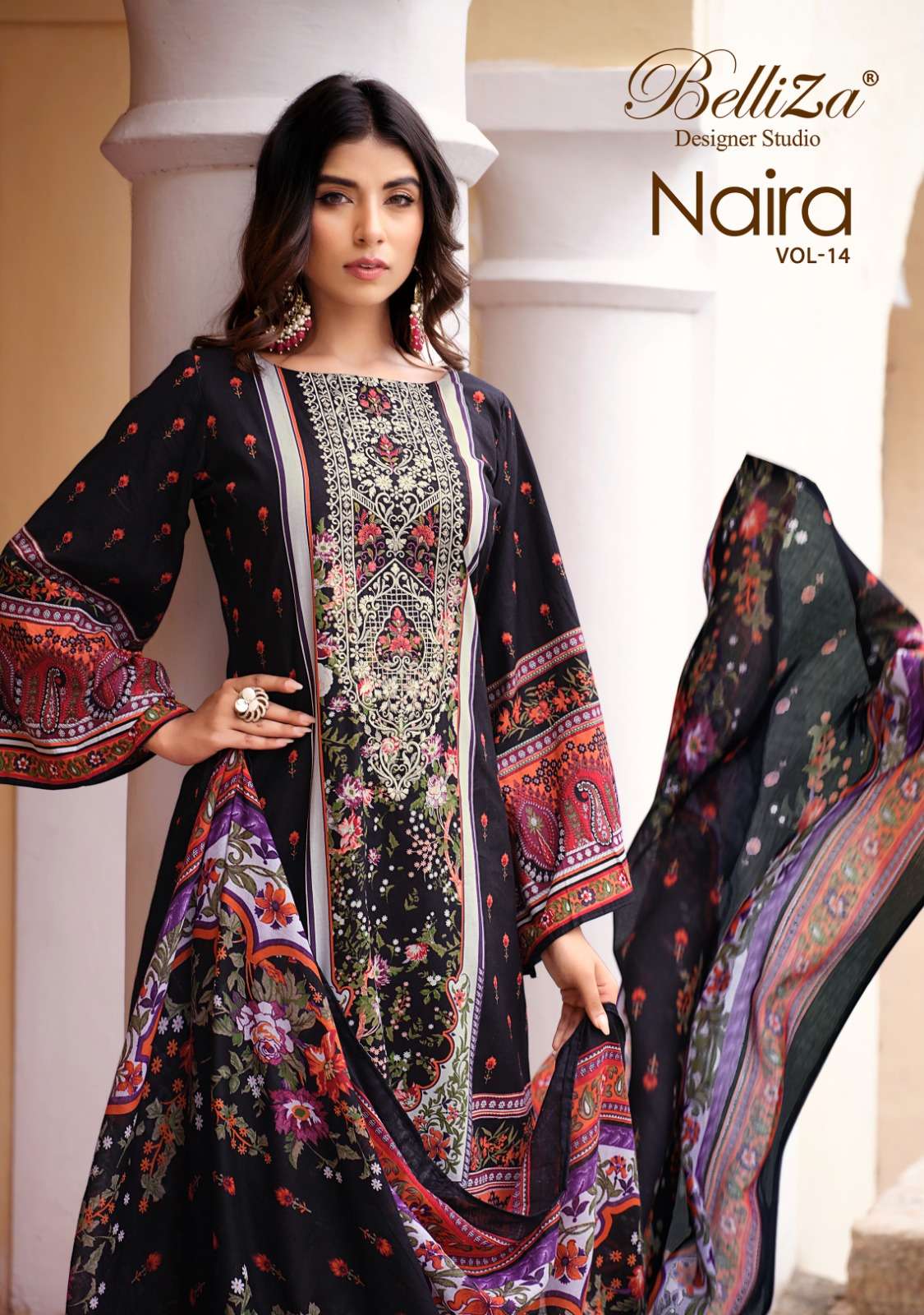 NAIRA VOL-14 BY BELLIZA 808-001 TO 808-008 SERIES COTTON EMBROIDERY DRESSES