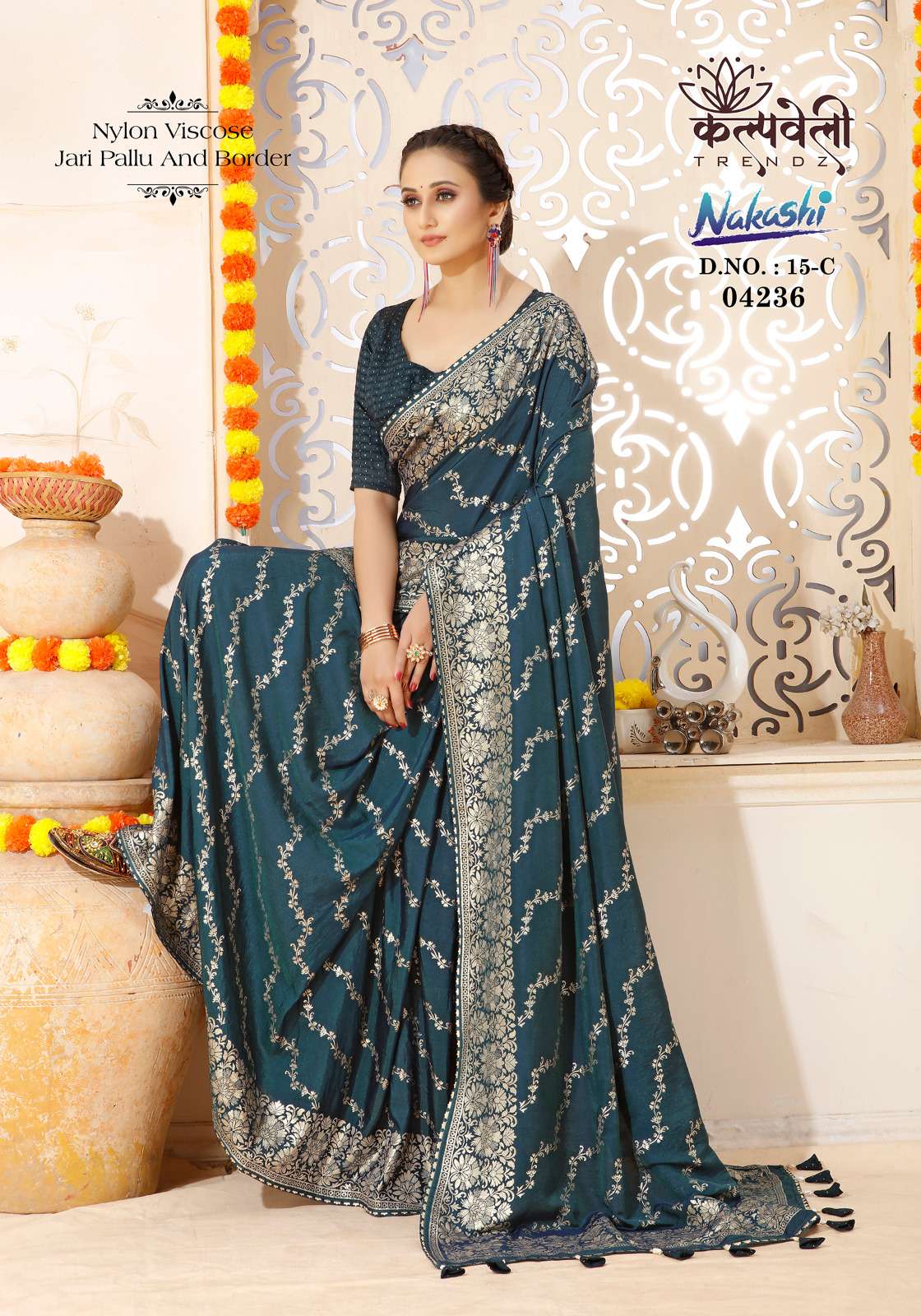 NAKASHI VOL-15 BY K.F FASHION DESIGNER FANCY NYLON SILK SAREES