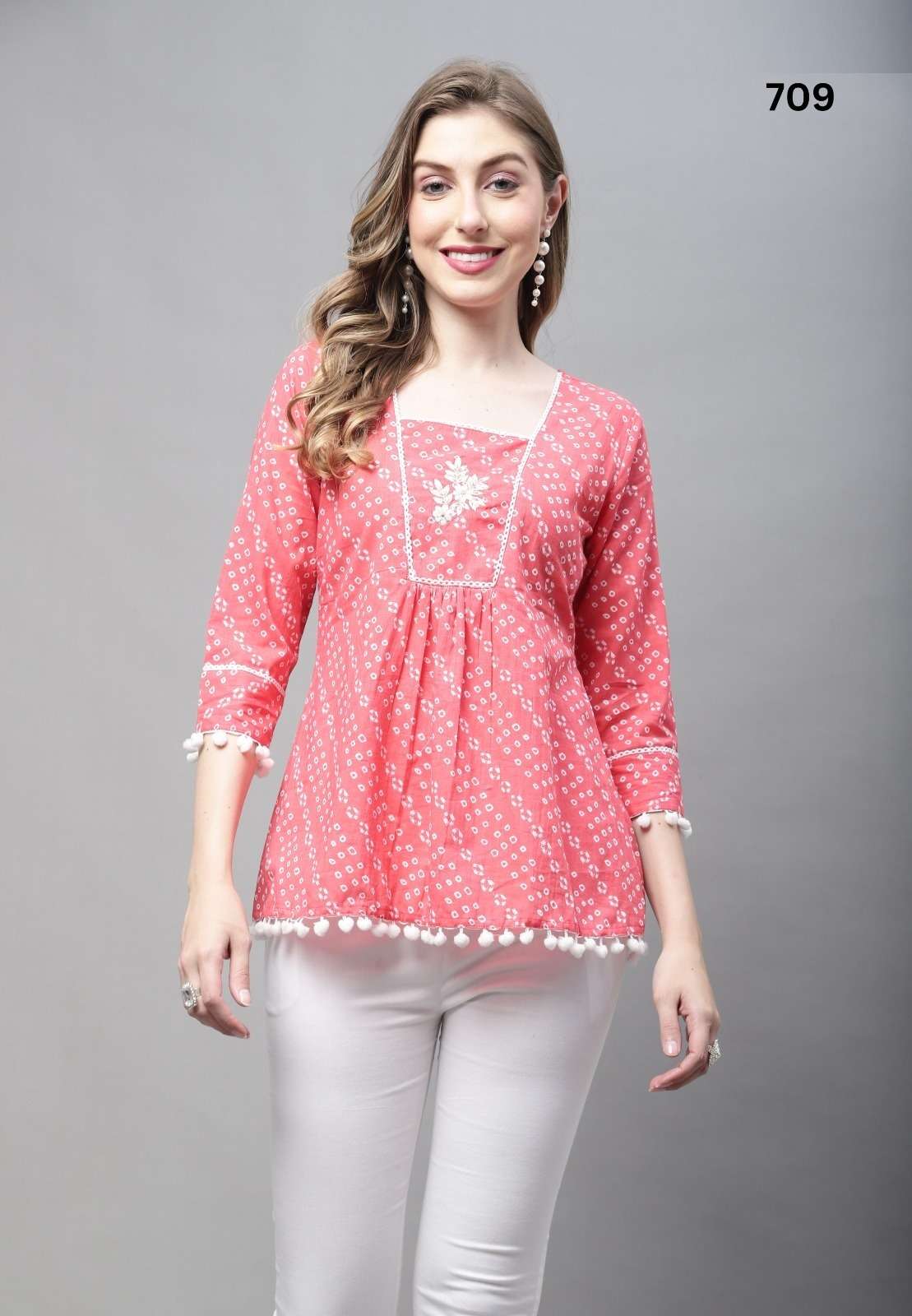 NAYRA BY ASLIWHOLESALE DESIGNER FACNY PURE COTTON TOP