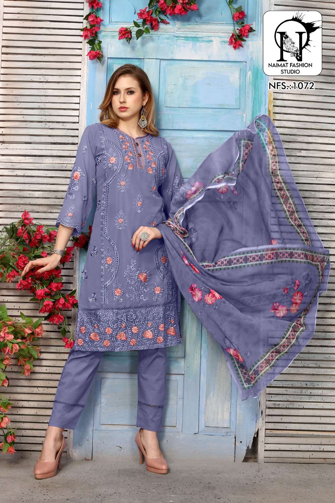 NFS 1072 COLOURS BY NAIMAT FASHION STUDIO PURE FAUX STITCHED PAKISTANI DRESSES