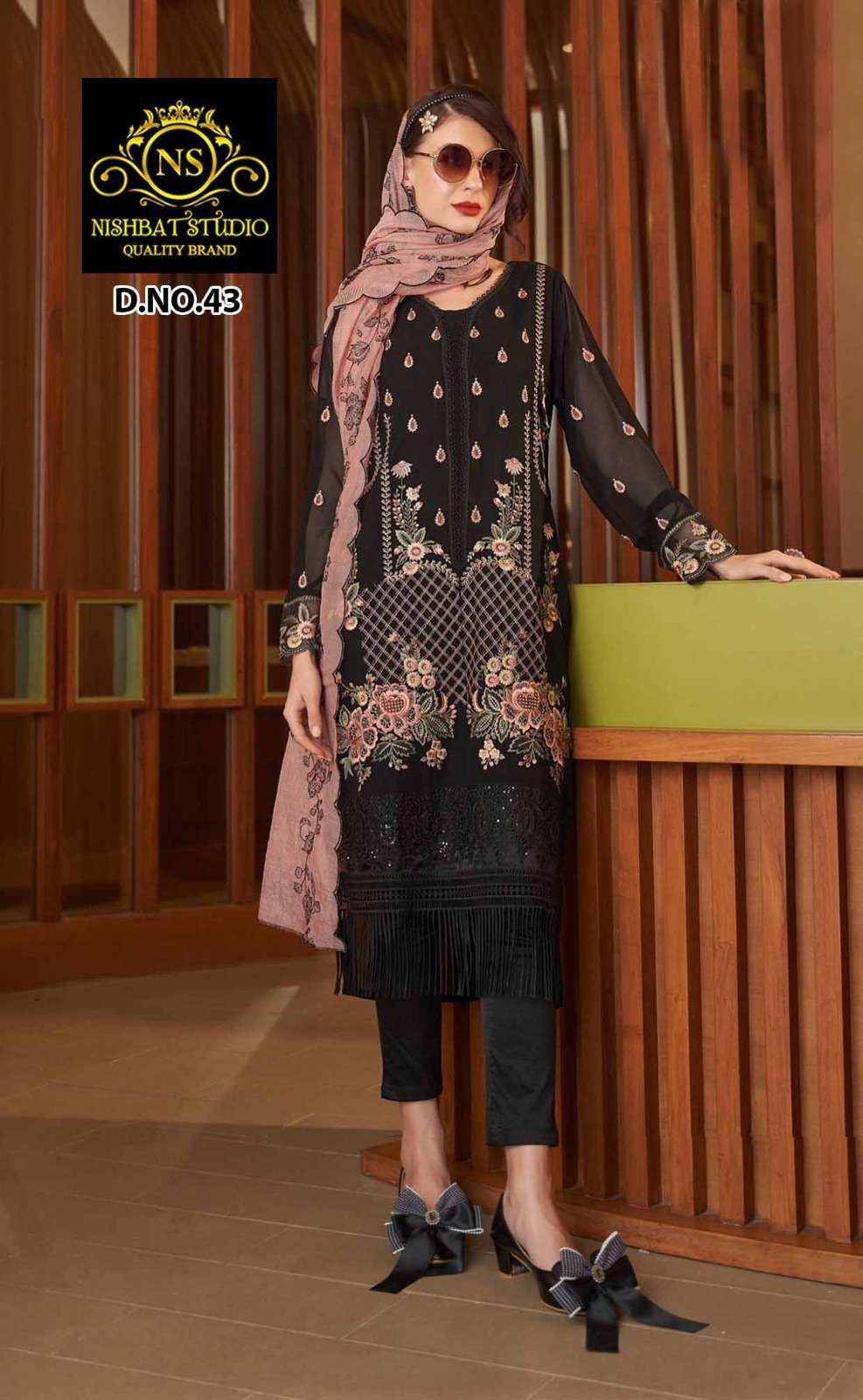 NISHBAT STUDIO 43 COLOURS BY ASLIWHOLESALE GEORGETTE EMBROIDERY PAKISTANI DRESS