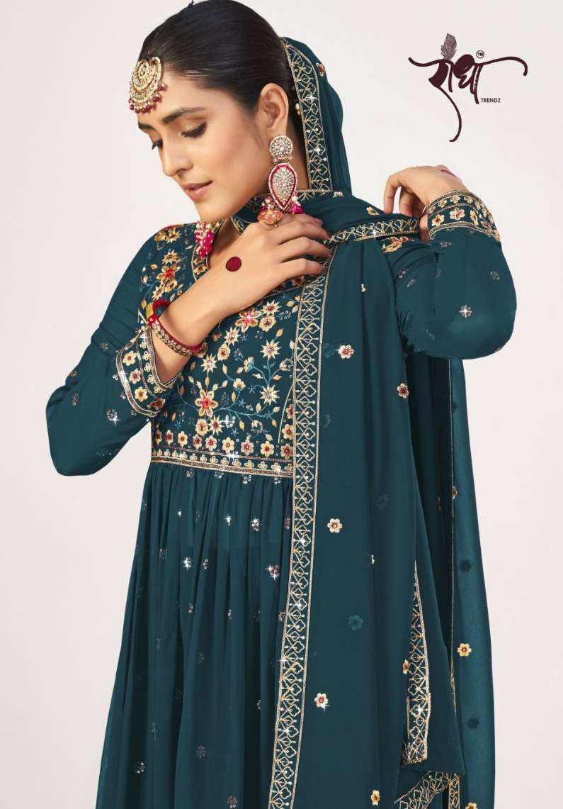 NYRA VOL-2 BY RADHA TRENDZ 1043-A TO 1043-D SERIES GEORGETTE EMBROIDERY DRESSES