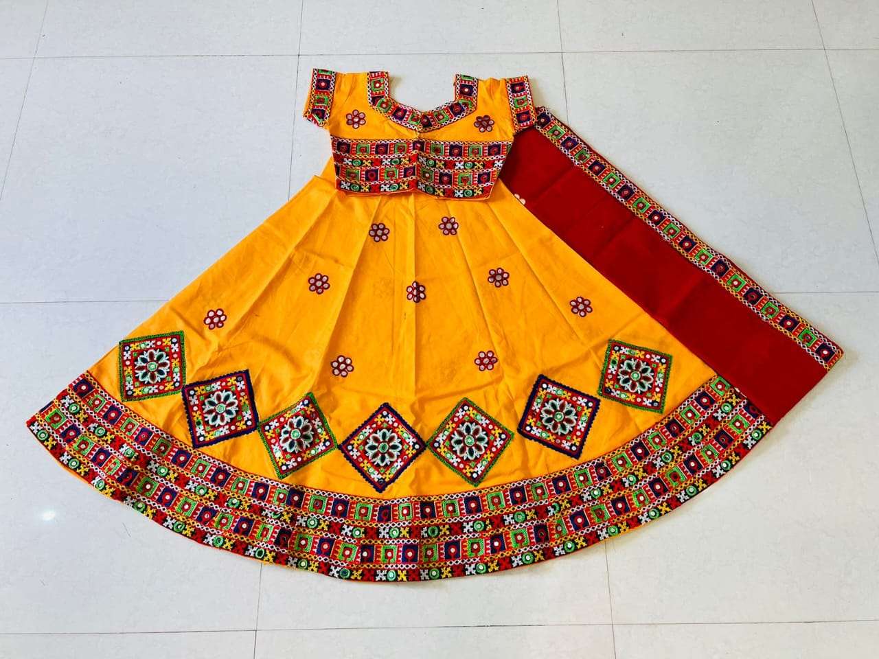 PATTU NAVRATRI VOL-10 BY ASLIWHOLESALE FANCY KIDS RAYON COTTON LEHENGAS