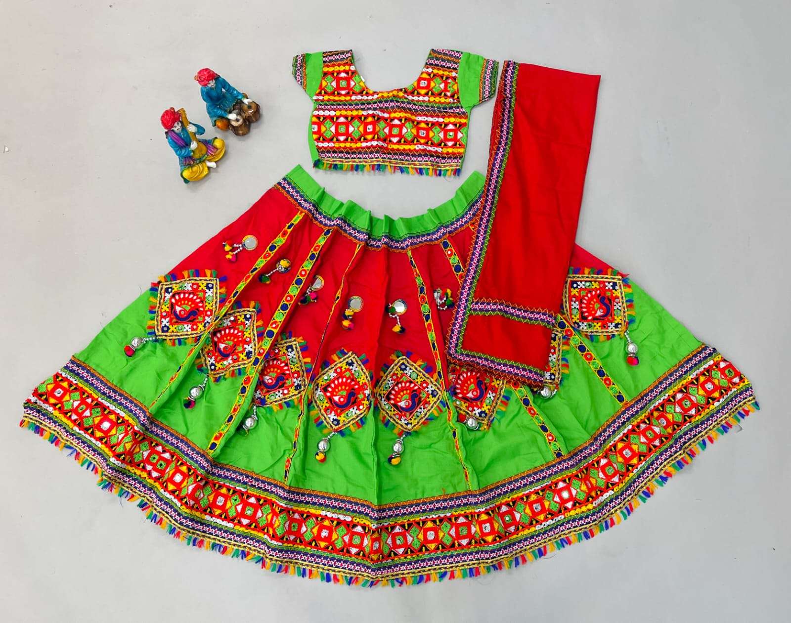 PATTU NAVRATRI VOL-9 BY ASLIWHOLESALE FANCY KIDS RAYON COTTON LEHENGAS