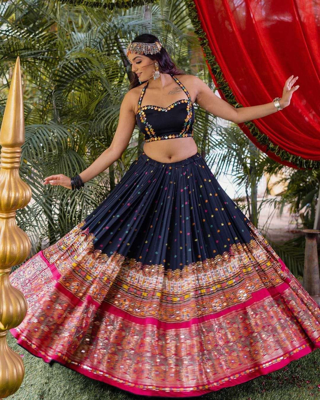 PC-1325 BY ASLIWHOLESALE DESIGNER FANCY CHINON SILK NAVRATRI LEHENGAS