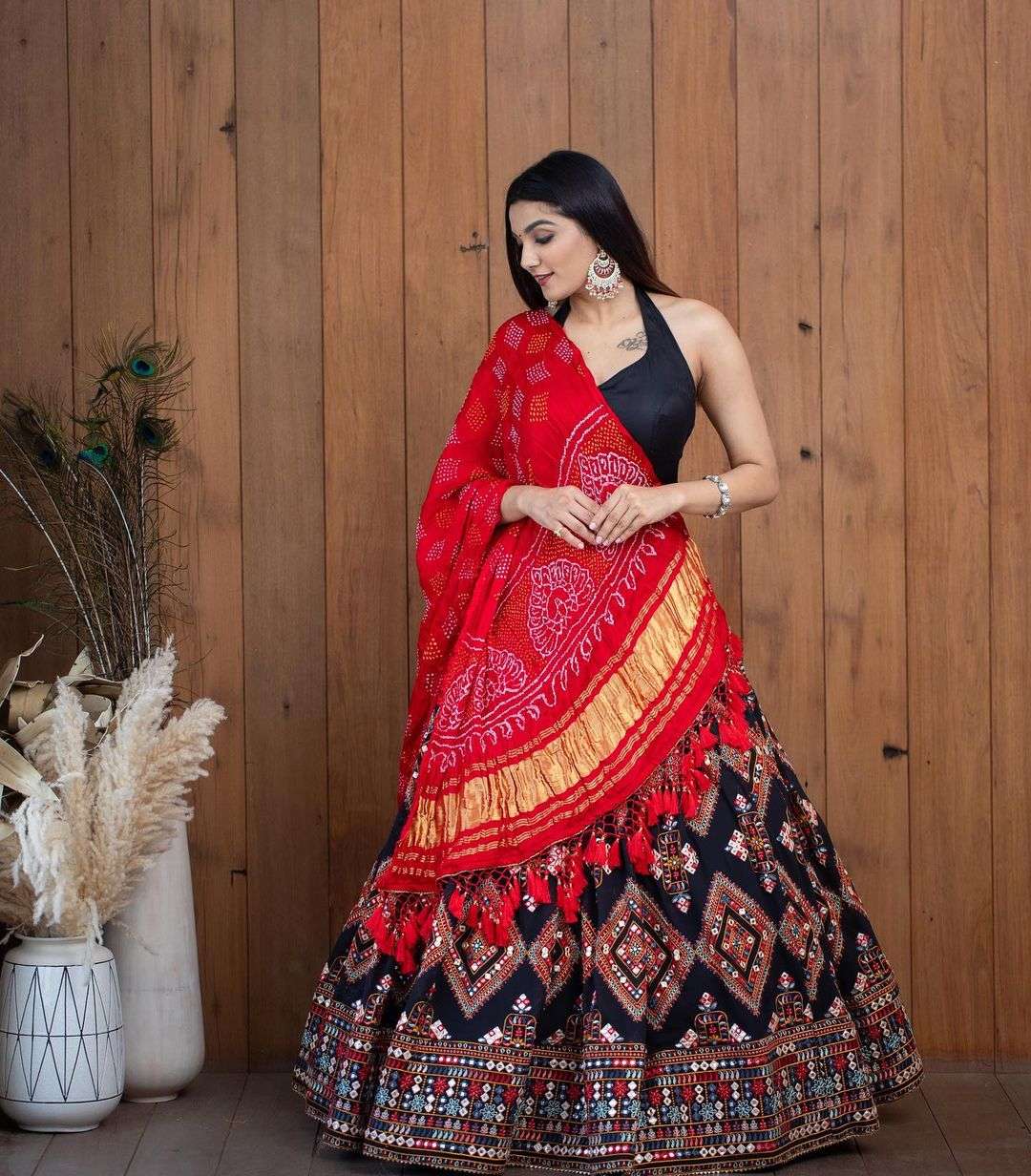 PC-1331 BY ASLIWHOLESALE DESIGNER FANCY CHINON SILK NAVRATRI LEHENGAS