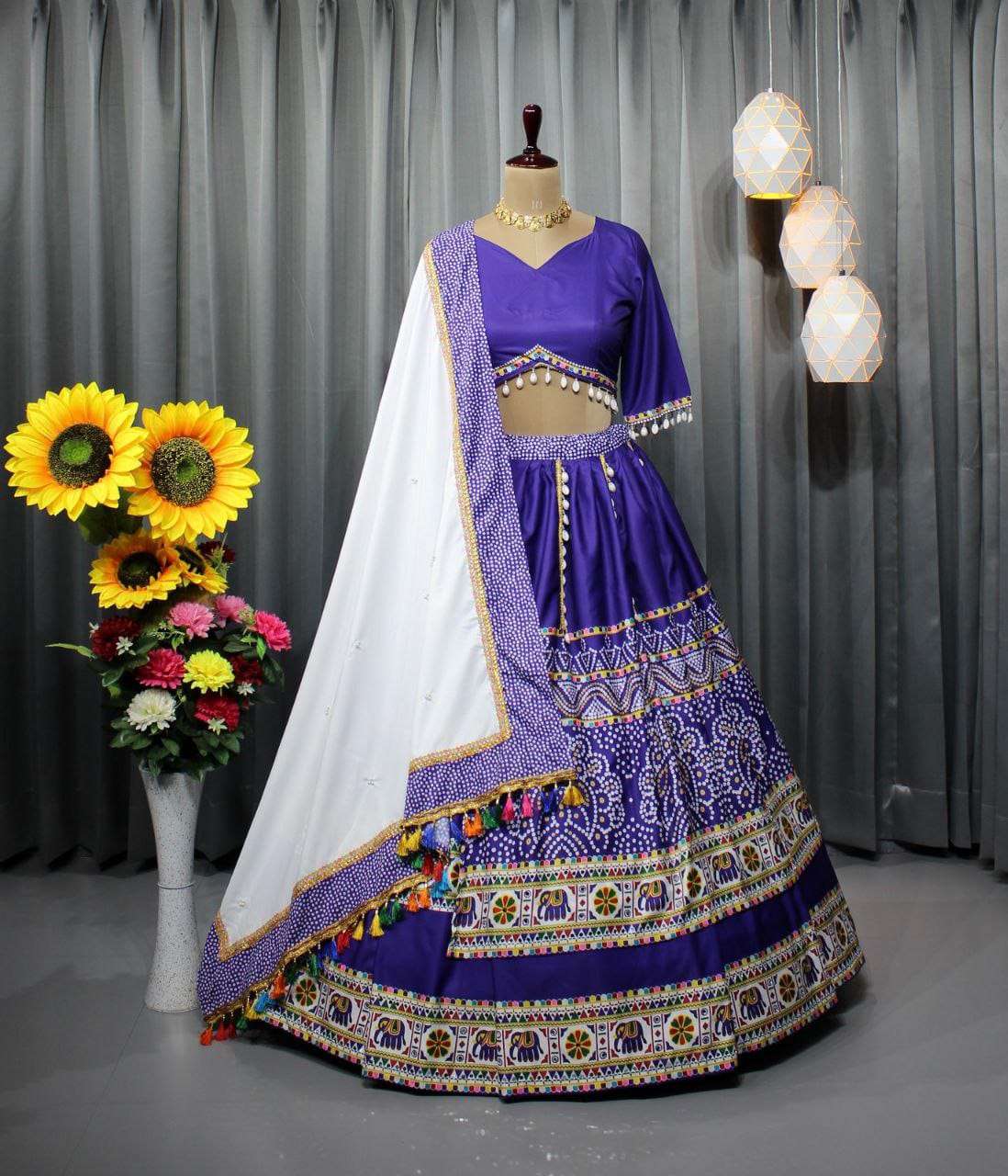 PC-1376 BY ASLIWHOLESALE DESIGNER FANCY BUTTER SILK NAVRATRI LEHENGAS