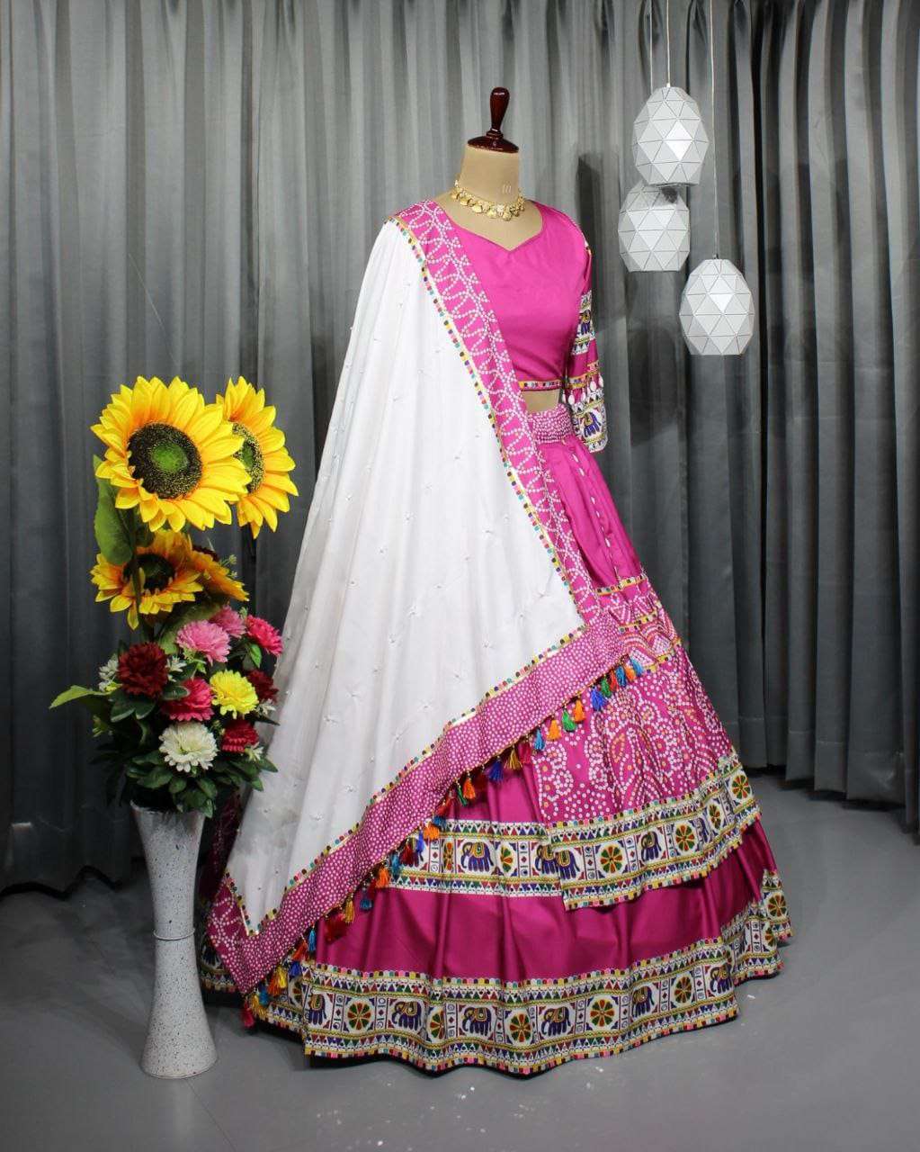 PC-1379 BY ASLIWHOLESALE DESIGNER FANCY BUTTER SILK NAVRATRI LEHENGAS