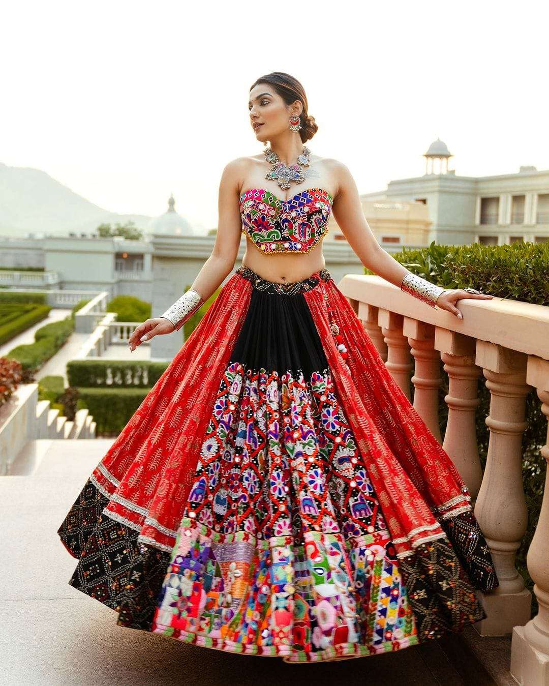 PC-1405 BY ASLIWHOLESALE DESIGNER FANCY BUTTER SILK NAVRATRI LEHENGAS