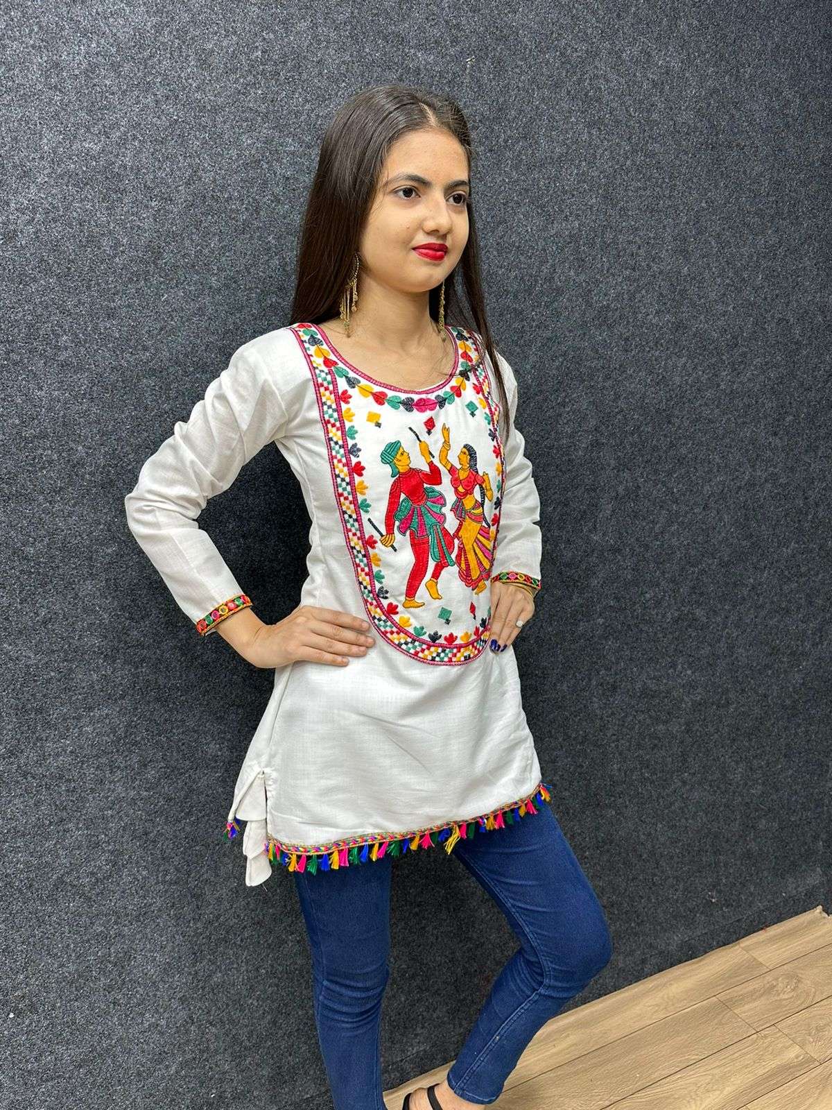 PC-258 BY ASLIWHOLESALE DESIGNER COTTON TUNIC COMBO