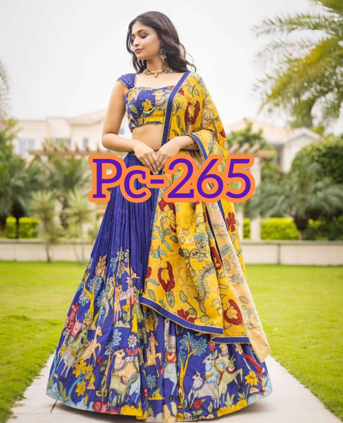 PC-265 BY ASLIWHOLESALE DESIGNER FANCY PURE CHINON LEHENGAS