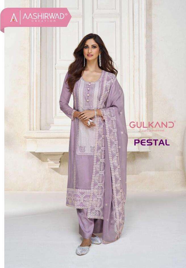 PESTAL BY AASHIRWAD CREATION 9753 TO 9756 SERIES ORGANZA SILK DRESSES