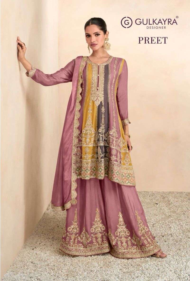 PREET BY GULKAYRA 7401 TO 7403 SERIES DESIGNER HEAVY REAL CHINON DRESSES