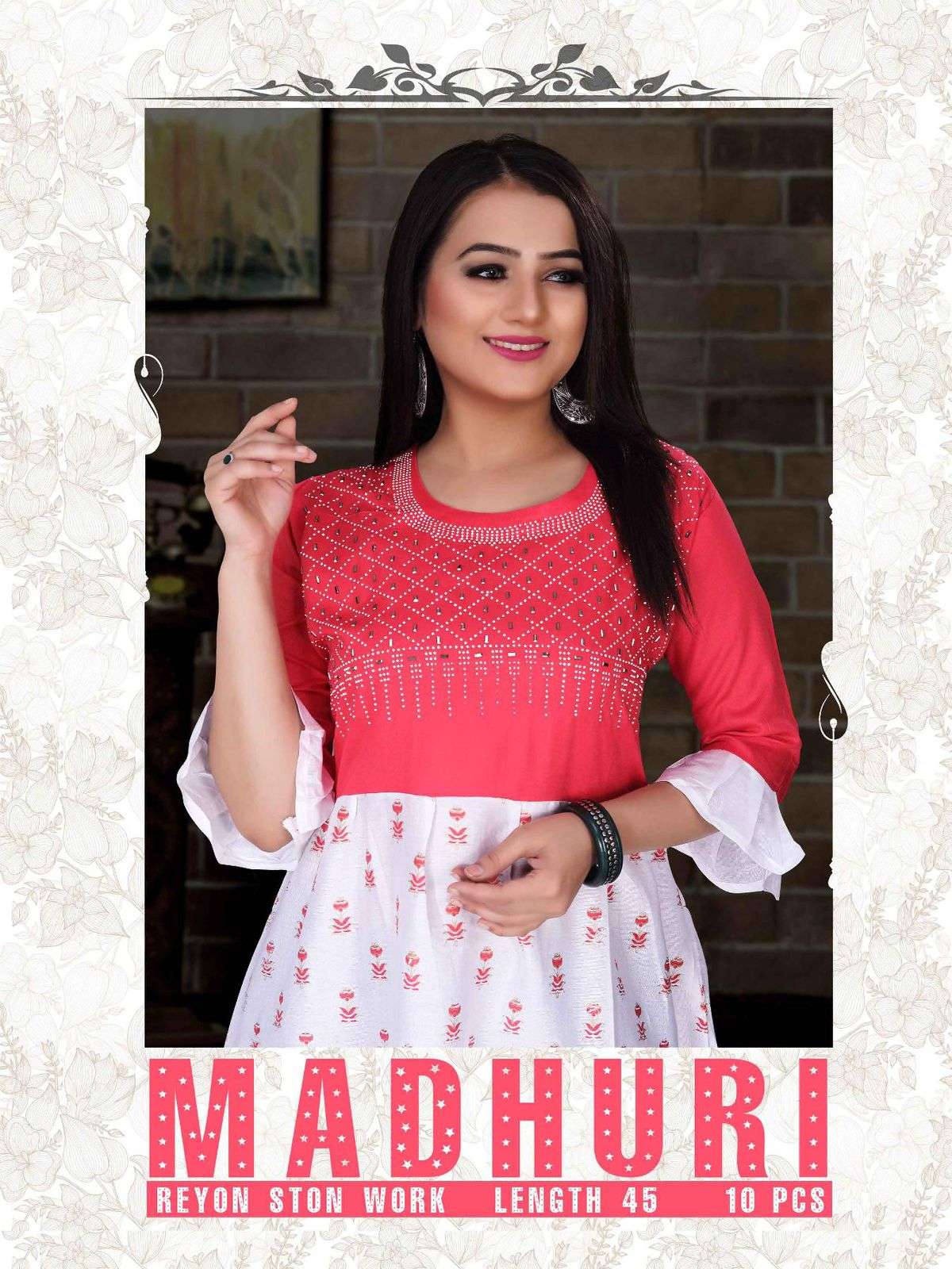 QUEEN MADHURI BY ASLIWHOLESALE 01 TO 10 SERIES RAYON EMBROIDERY KURTIS