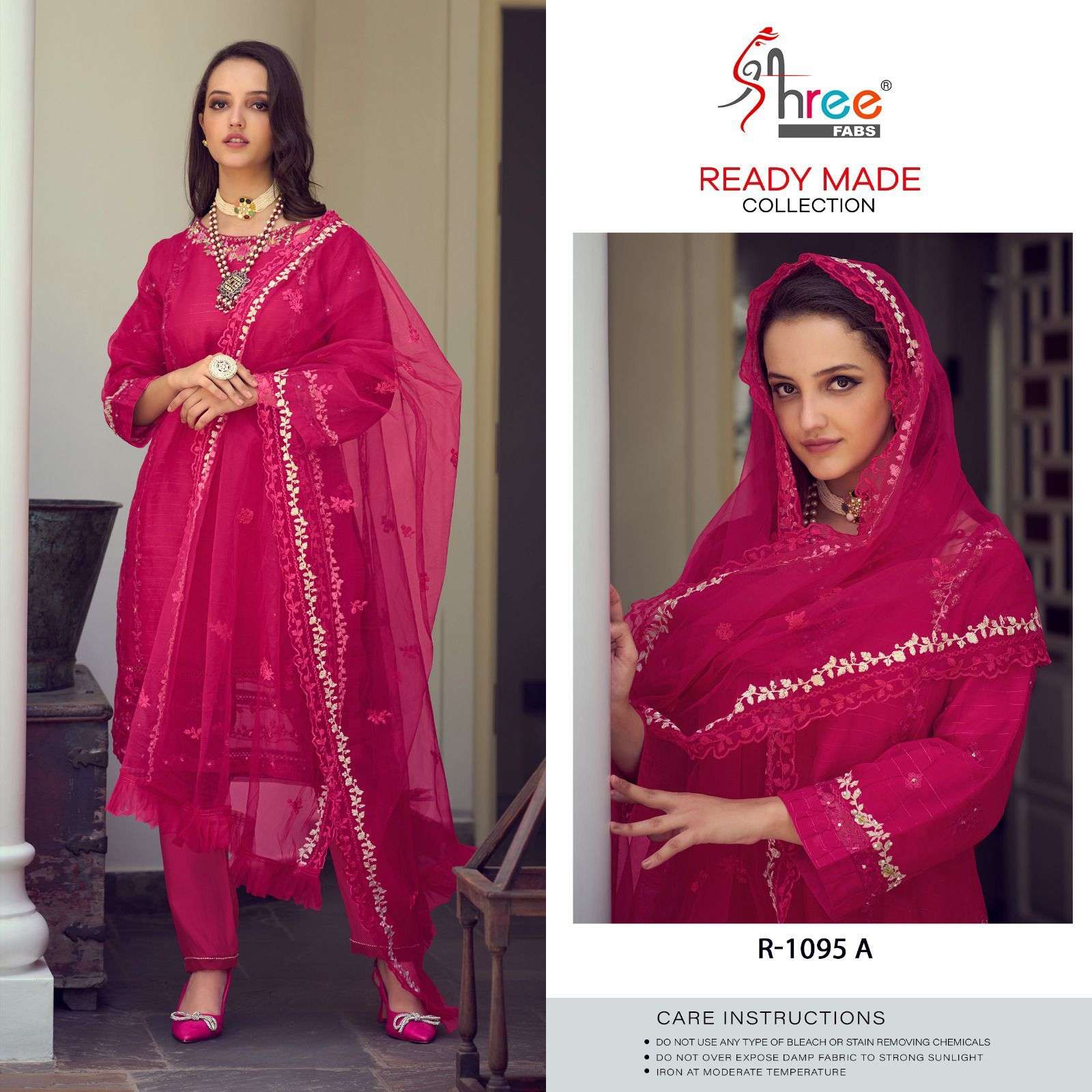 R-1095 COLOURS BY SHREE FABS ORGANZA EMBROIDERY STITCHED PAKISTANI DRESSES