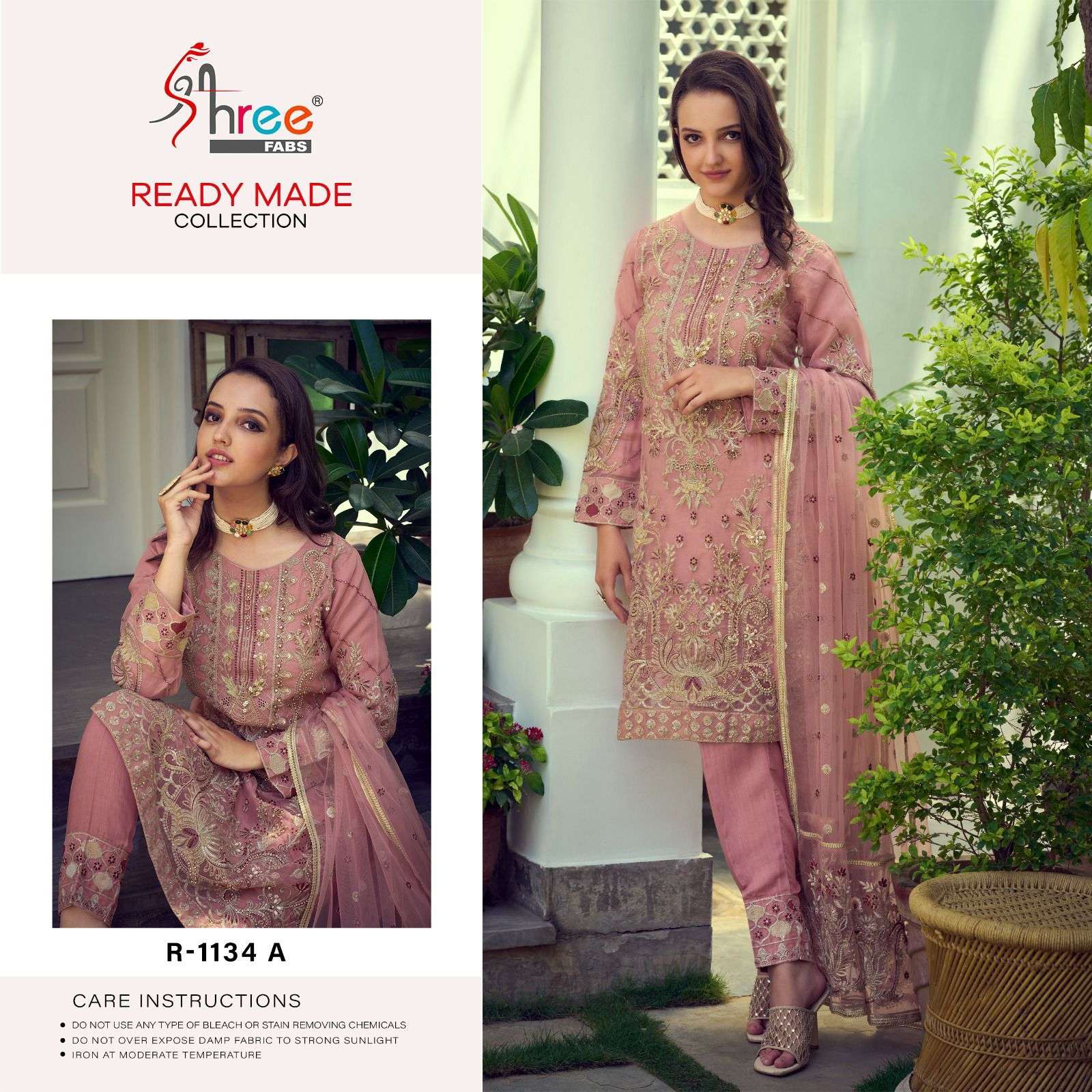 R-1134 COLOURS BY SHREE FABS ORGANZA EMBROIDERY STITCHED PAKISTANI DRESSES