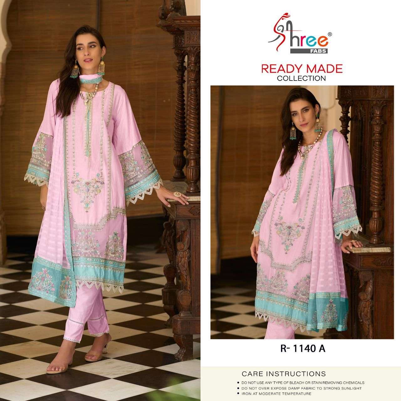 R-1140 COLOURS BY SHREE FABS COTTON EMBROIDERY STITCHED PAKISTANI DRESS