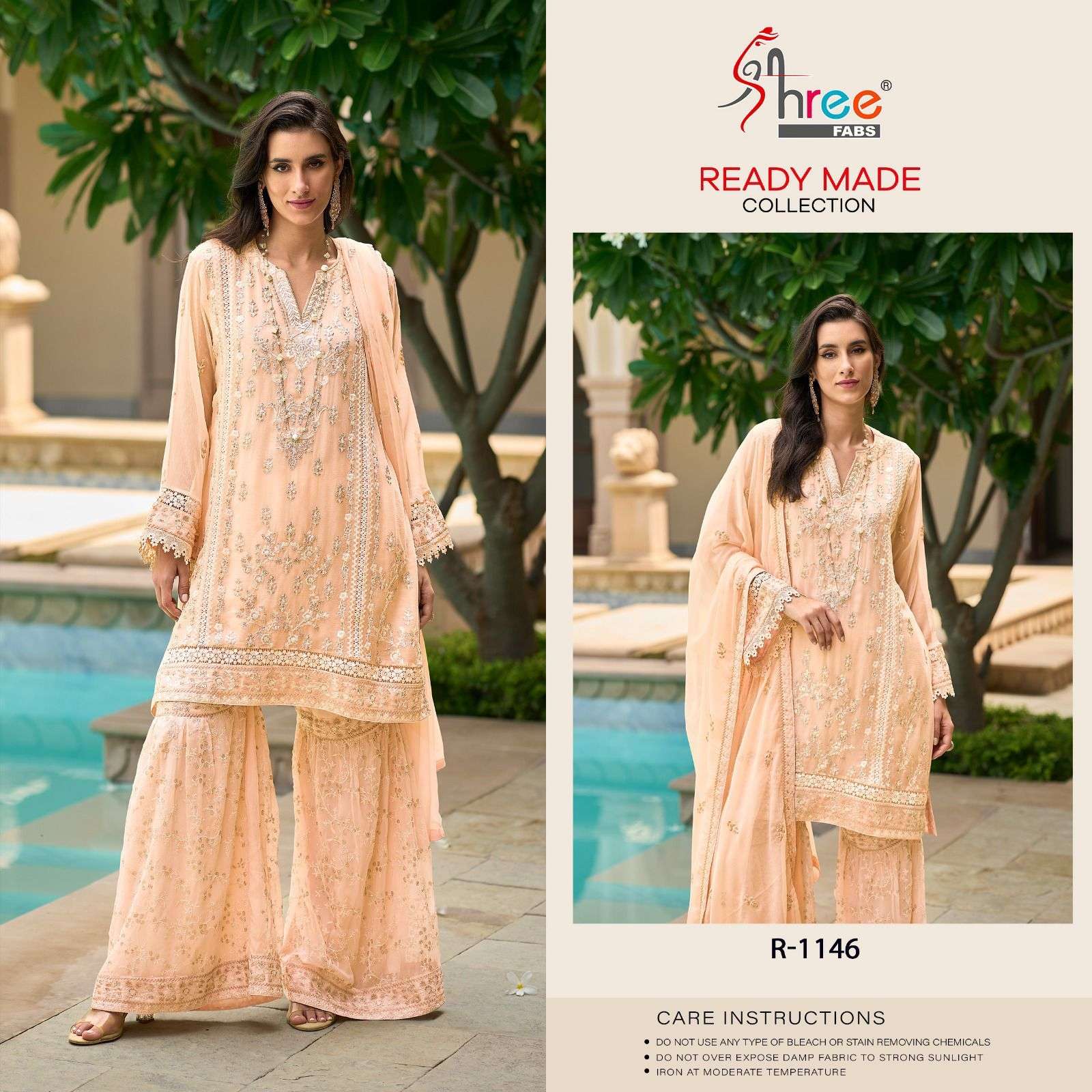 R-1146 HIT DESIGN BY SHREE FABS CHIFFON EMBROIDERY STITCHED PAKISTANI DRESS