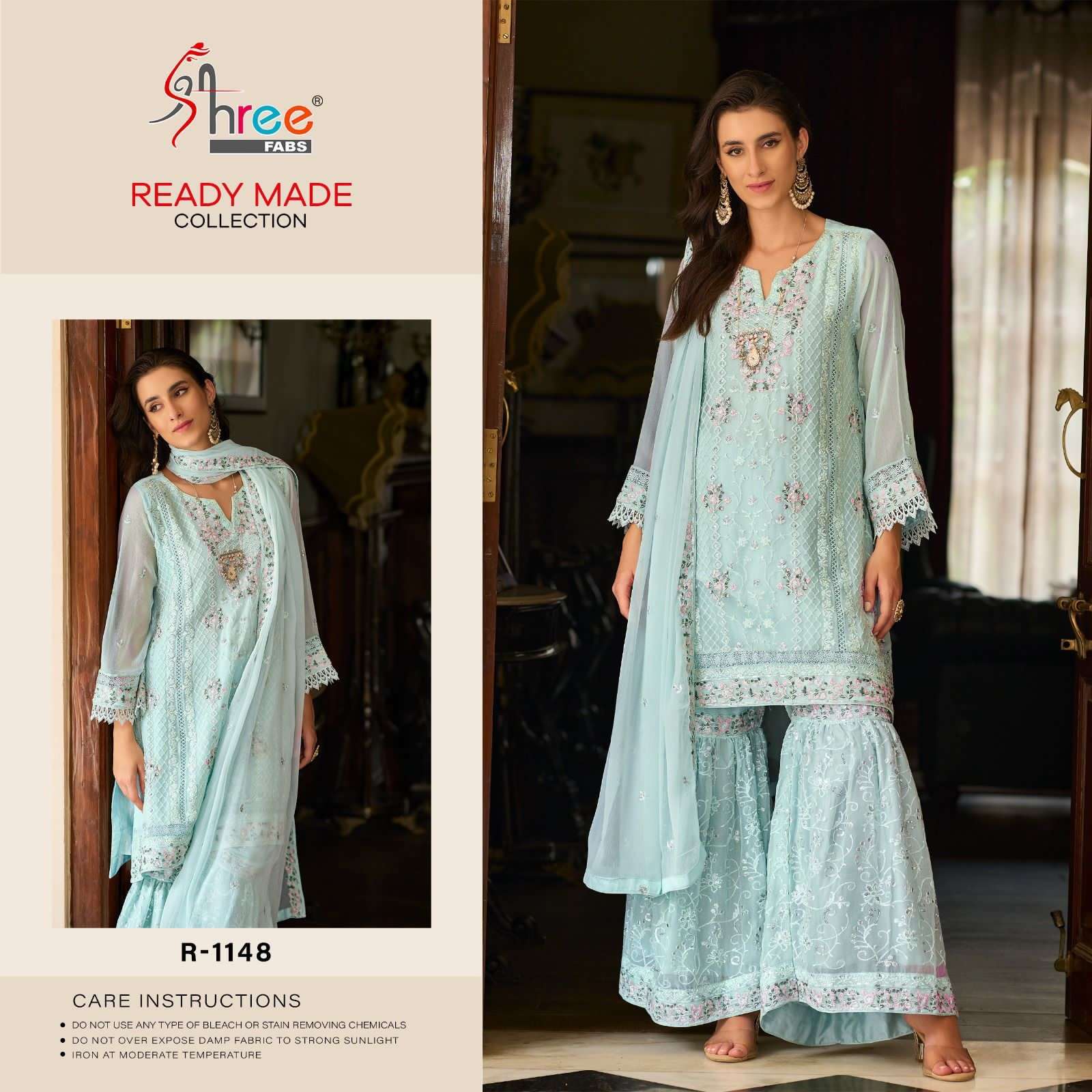 R-1148 HIT DESIGN BY SHREE FABS CHIFFON EMBROIDERY STITCHED PAKISTANI DRESS