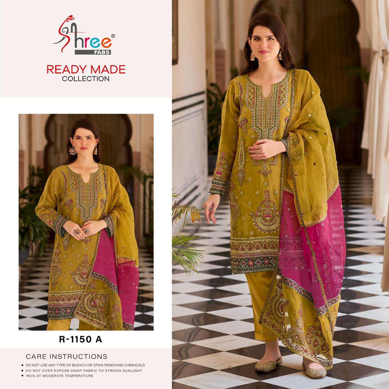 R-1150 COLOURS BY SHREE FABS ORGANZA EMBROIDERY STITCHED PAKISTANI DRESSES