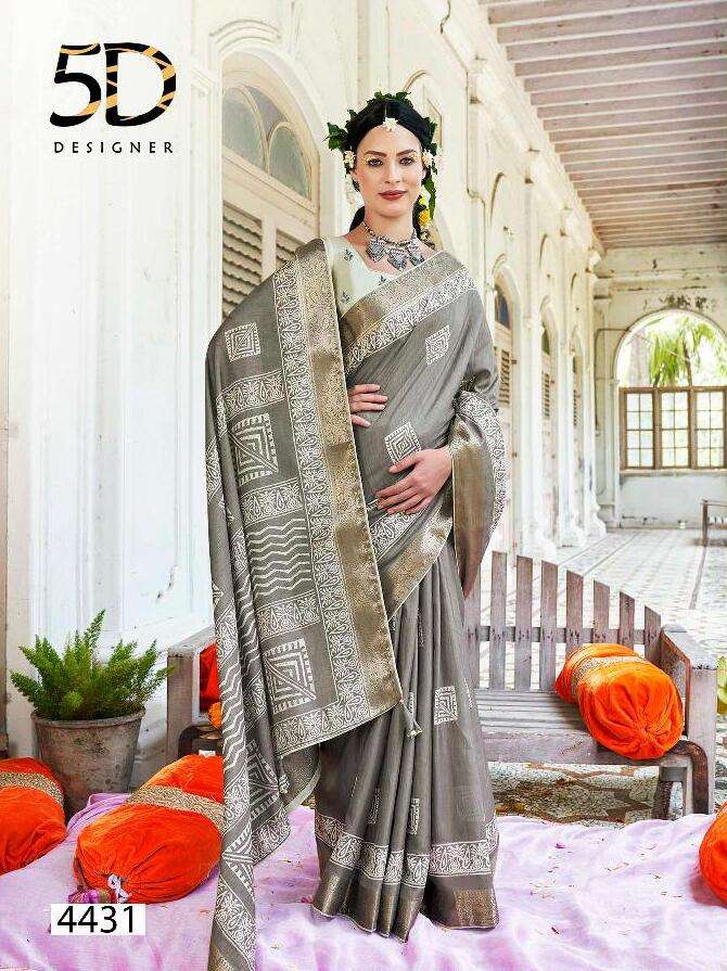 RADHE VOL-3 BY 5D DESIGNER 4429  TO 4432 SERIES DOLA WORK SAREES