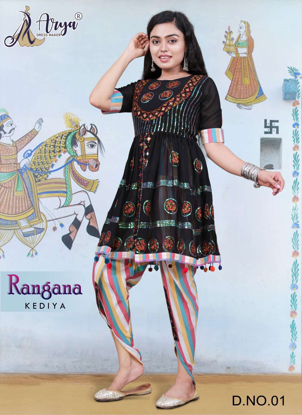 RANGANA BY ARYA DRESS MAKER 01 TO 08 SERIES GEORGETTE KEDIYA DHOTI 