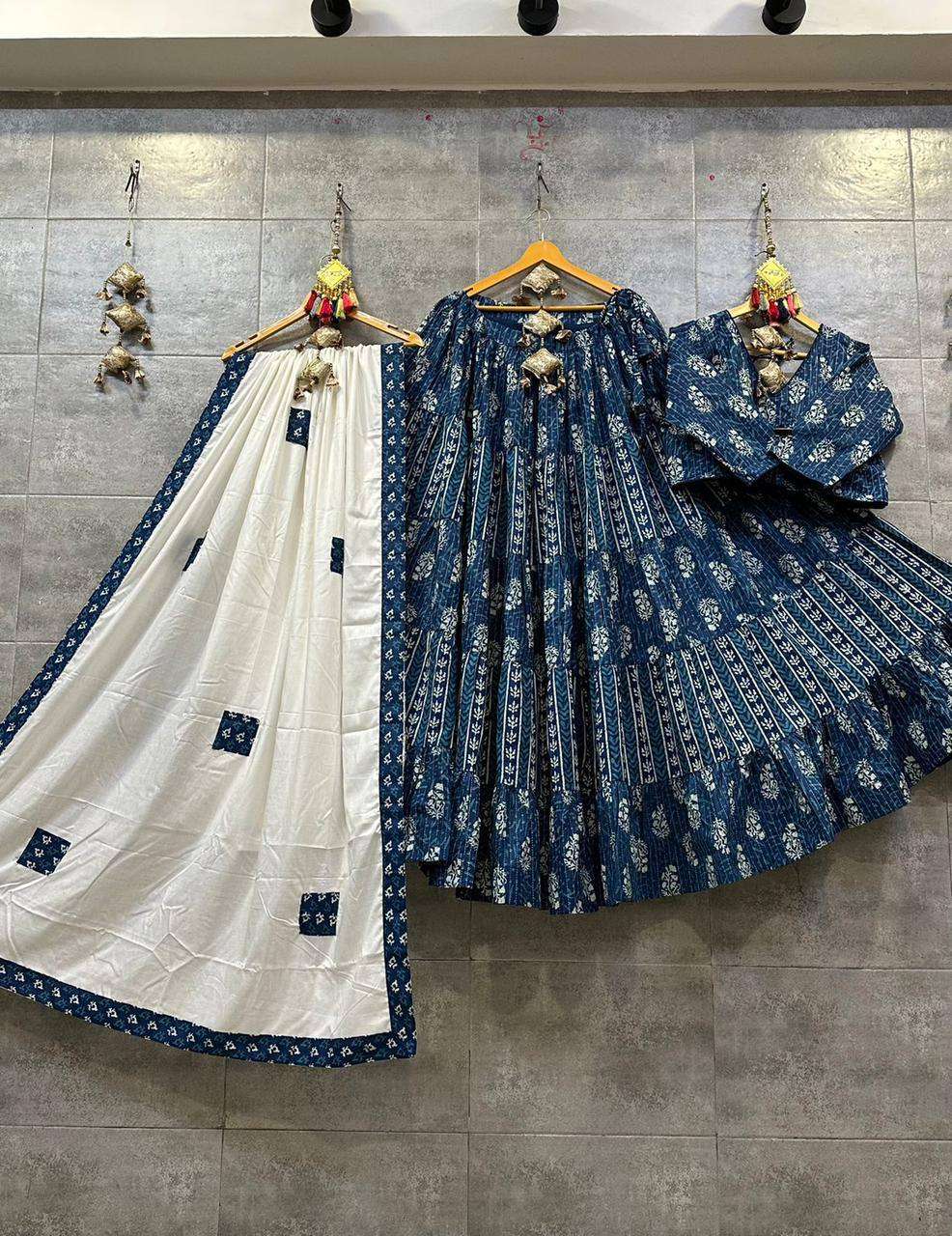 RASHAA VOL-5 BY ASLIWHOLESALE FANCY KALAMKARI COTTON DESIGNER LEHENGAS