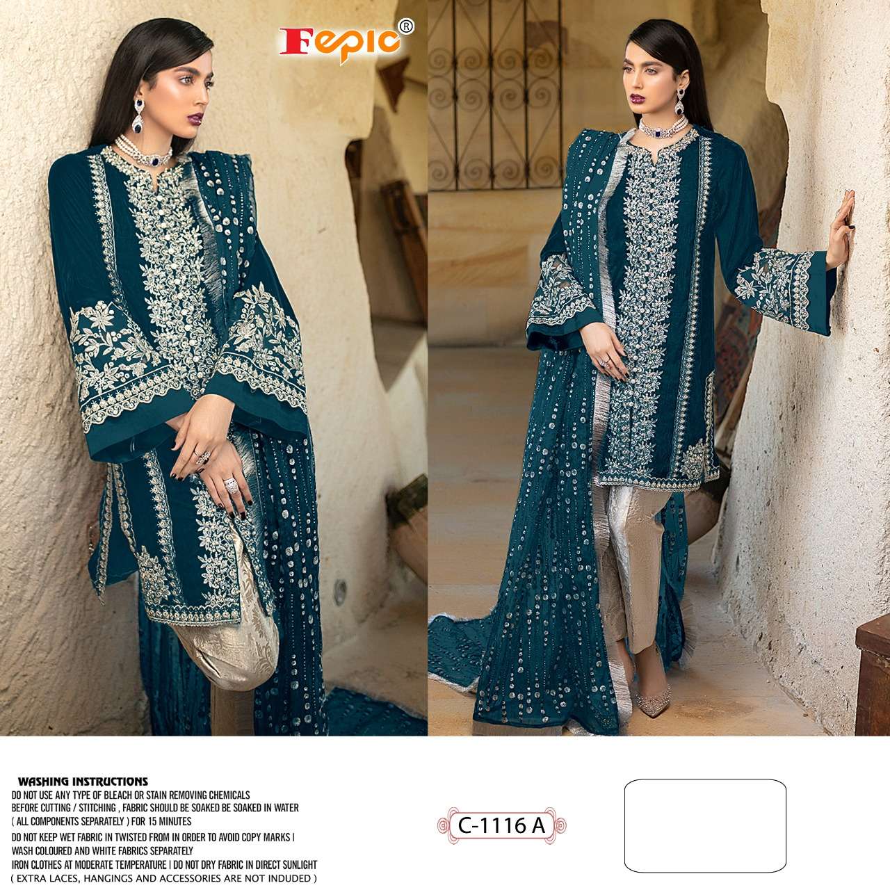 ROSEMEEN C 1116 COLOURS BY FEPIC FAUX GEORGETTE HANDWORK PAKISTANI DRESSES